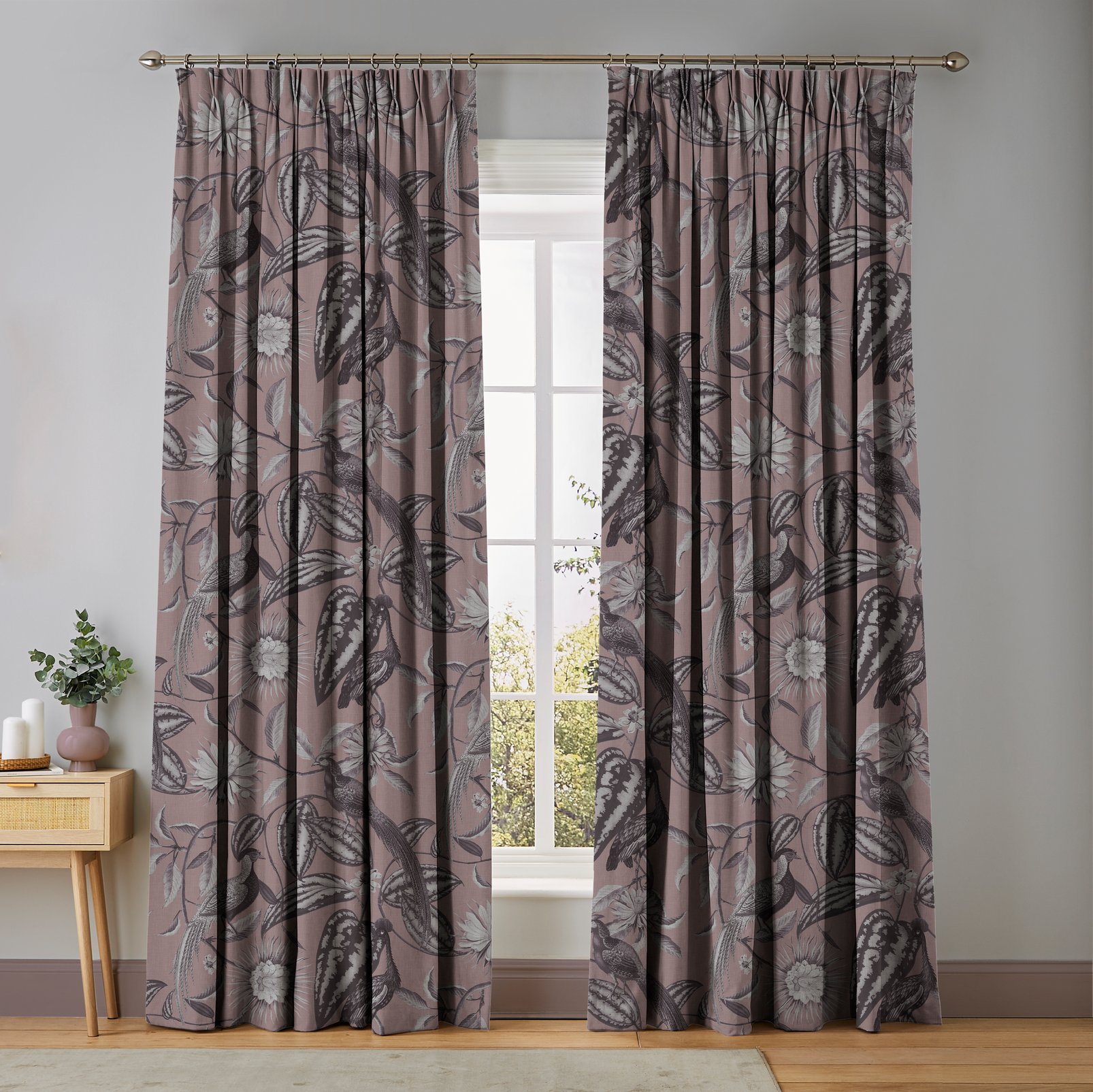 Amherst's Garden Mulberry Curtains in a Roomset