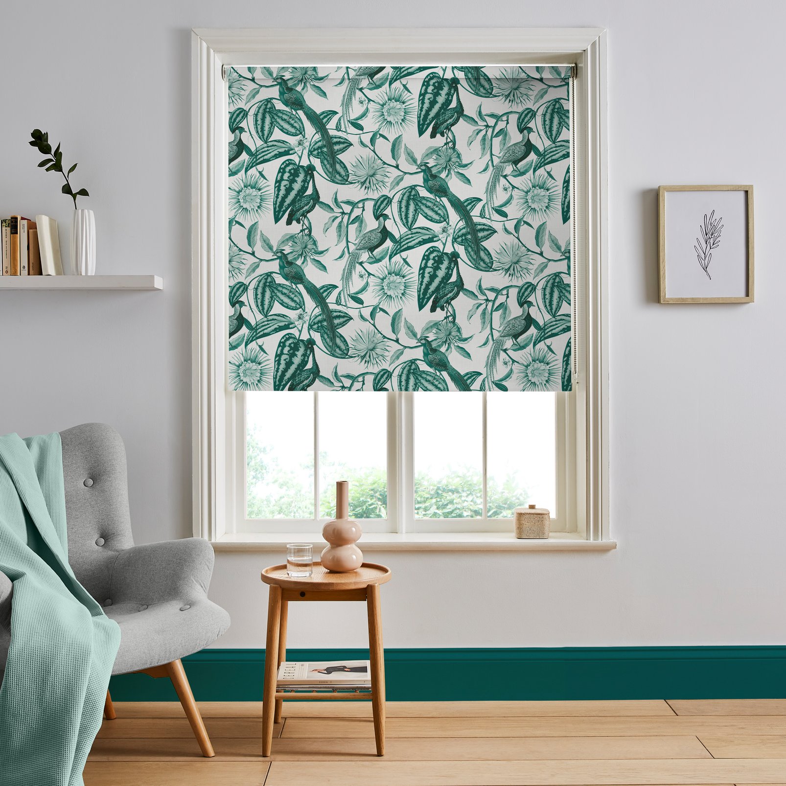 Amherst's Garden Teal Sage Roller Blind - 120847rol_ROOMSET_01.jpg