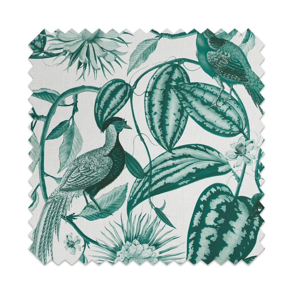Amherst's Garden Teal Sage Roman Blind