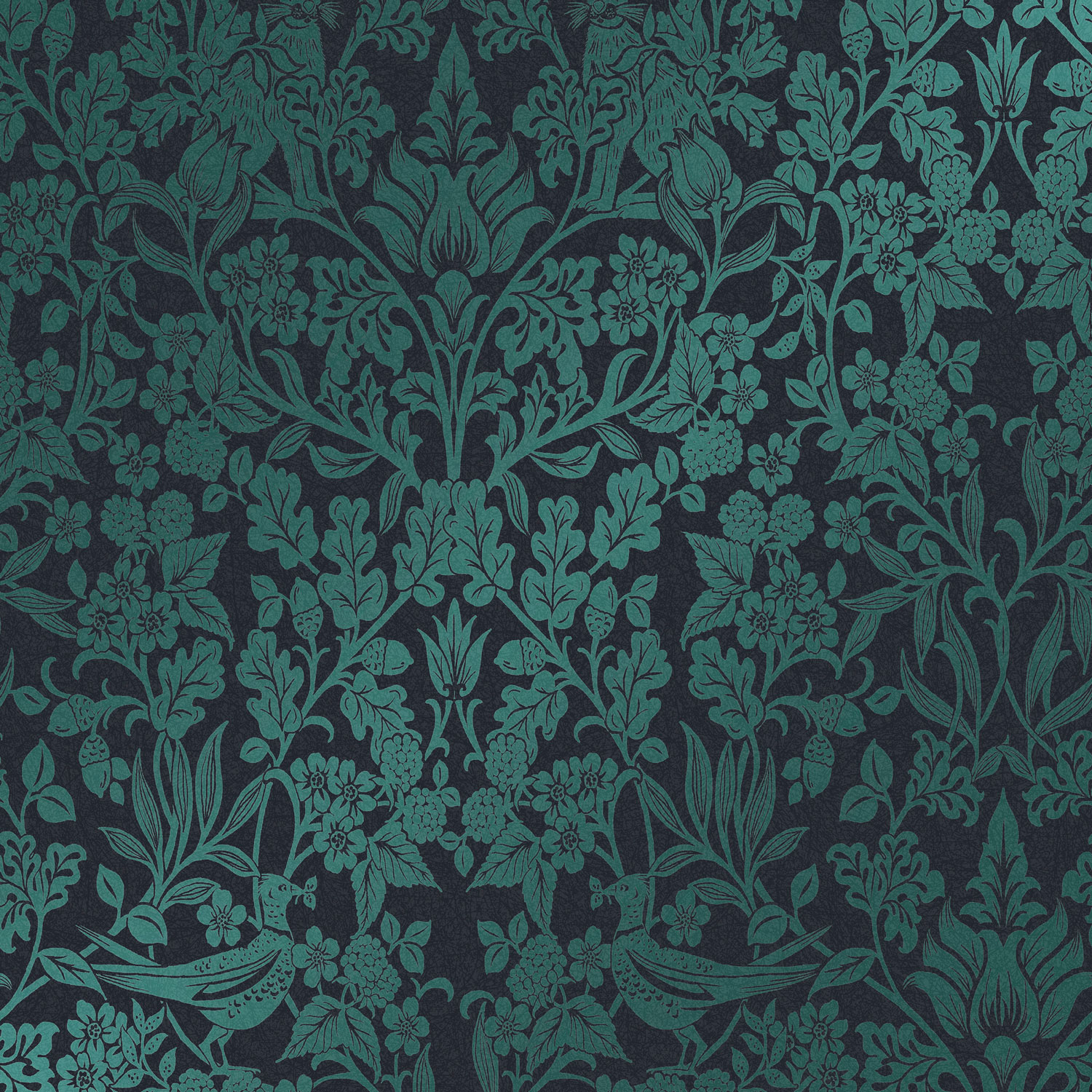 Hartley Damask Teal Wallpaper