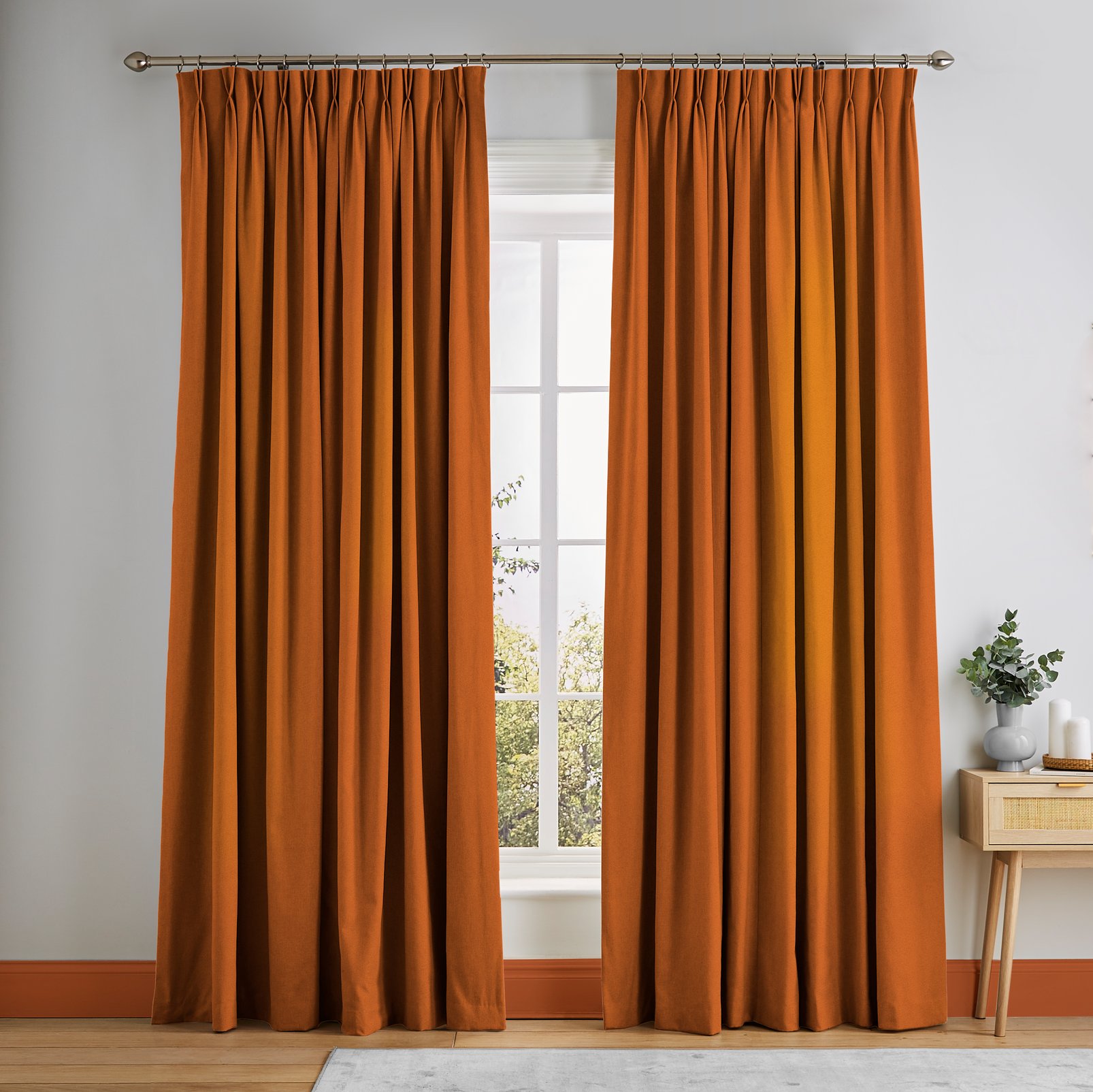 Opulence Orange Curtain in a Roomset