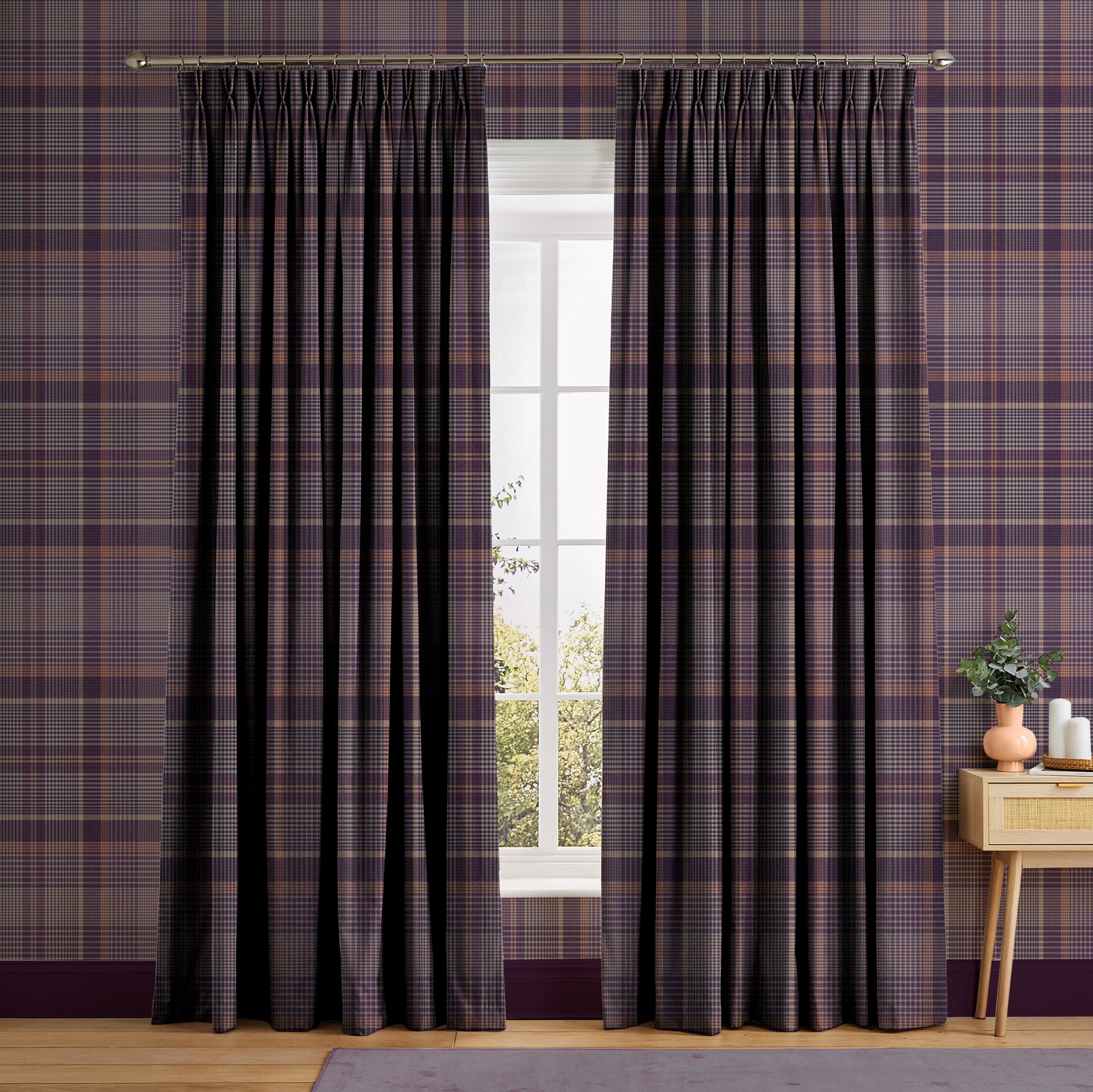 Heritage Plaid Plum Curtain - 121240cur_ROOMSET_01.jpg