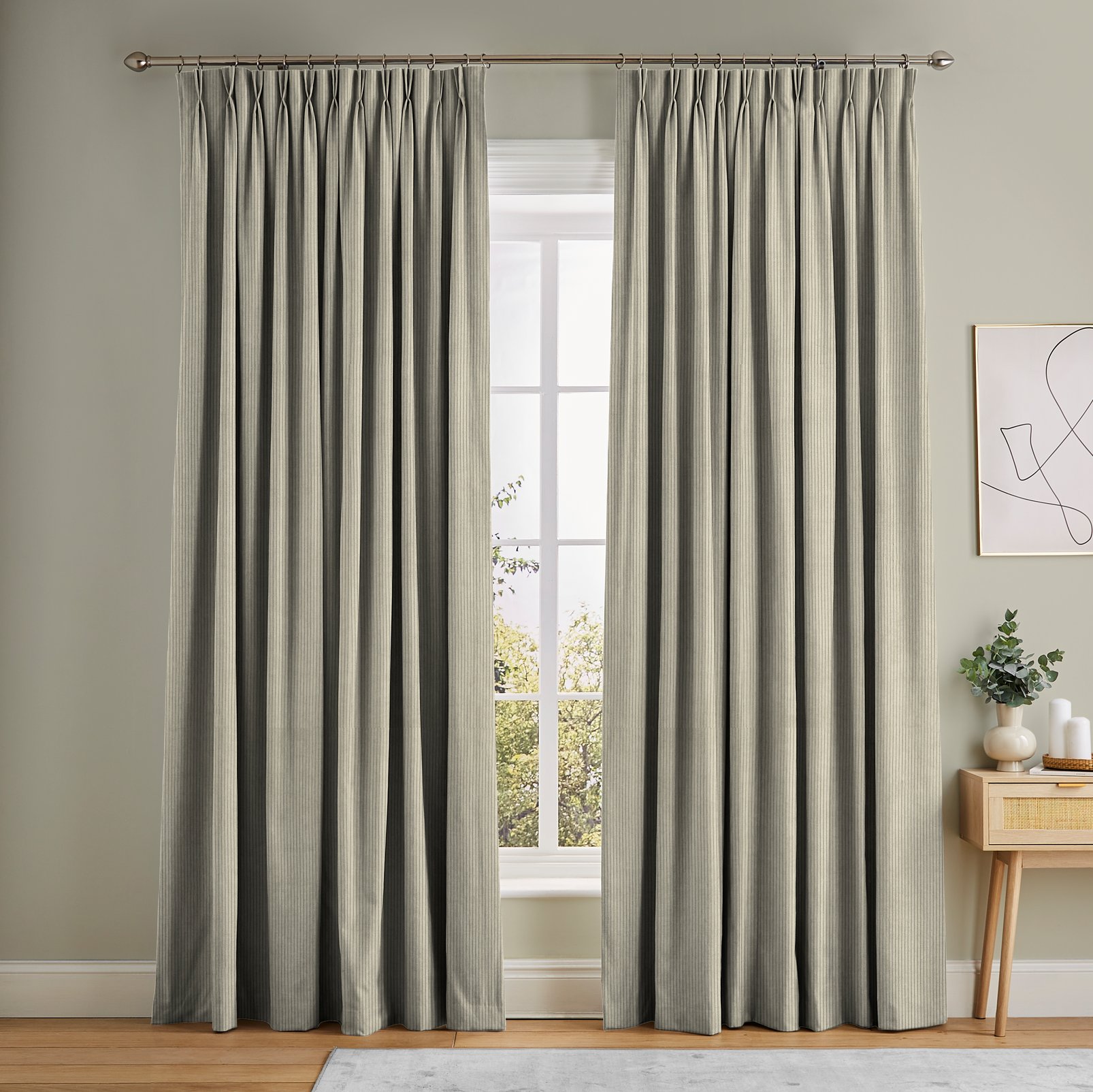 Corduroy Ivory Curtain in a Roomset