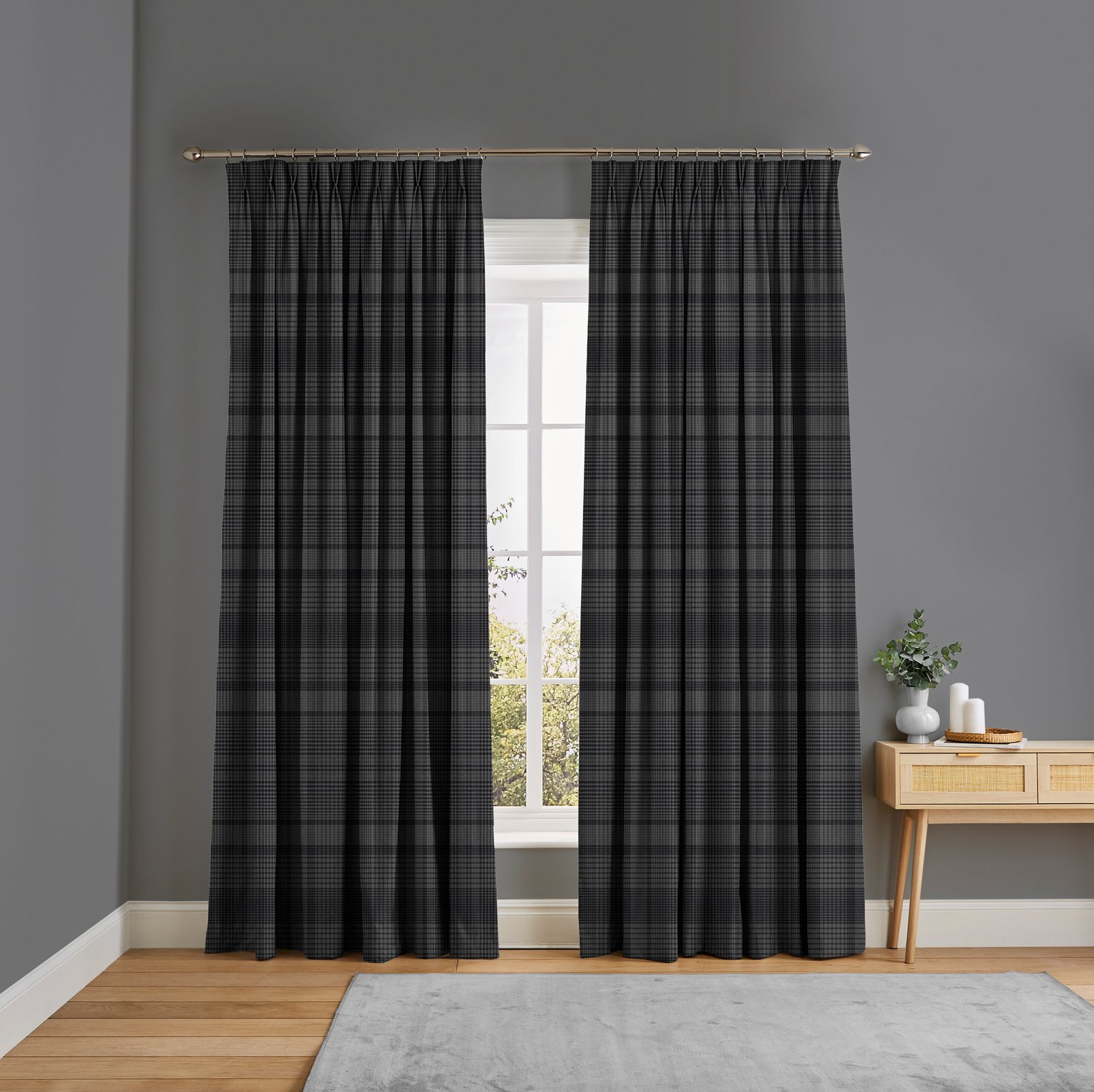 Heritage Plaid Charcoal Curtain - 121238cur_ROOMSET_01.jpg