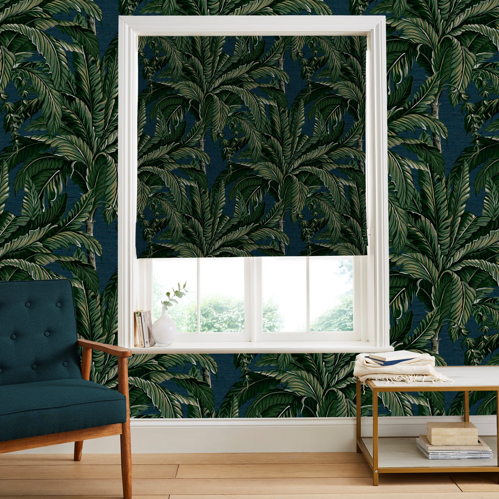 Daintree Palm Midnight Roman Blind - 121232rom_ROOMSET_01.jpg
