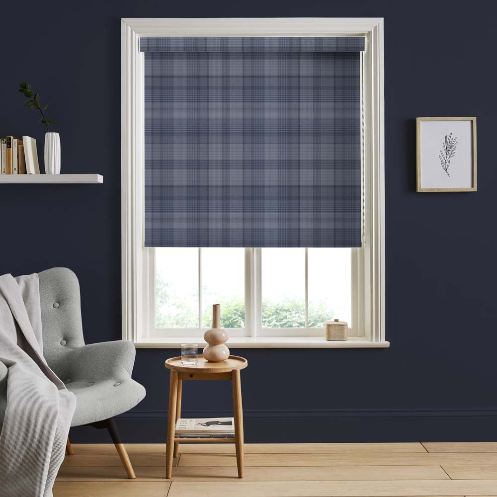 Heritage Plaid Blue Roller Blind