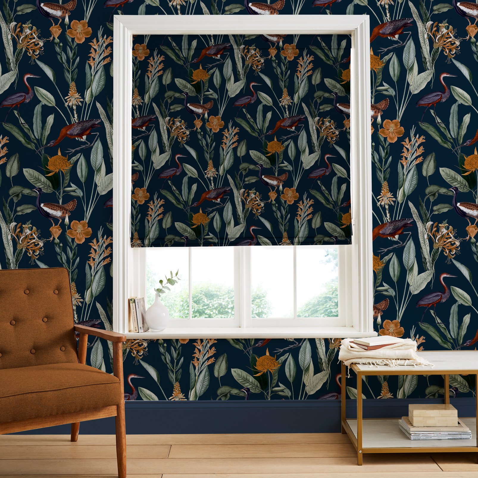 Glasshouse Navy Roman Blind - 121236rom_ROOMSET_01.jpg