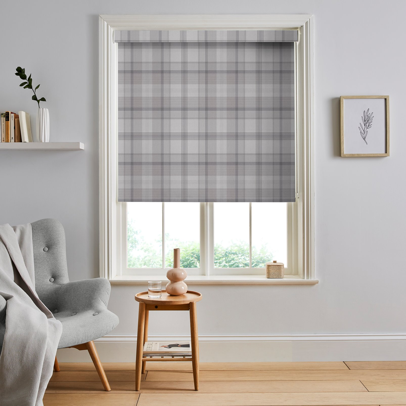 Heritage Plaid Grey Roller Blind - 121278rol_ROOMSET_01.jpg
