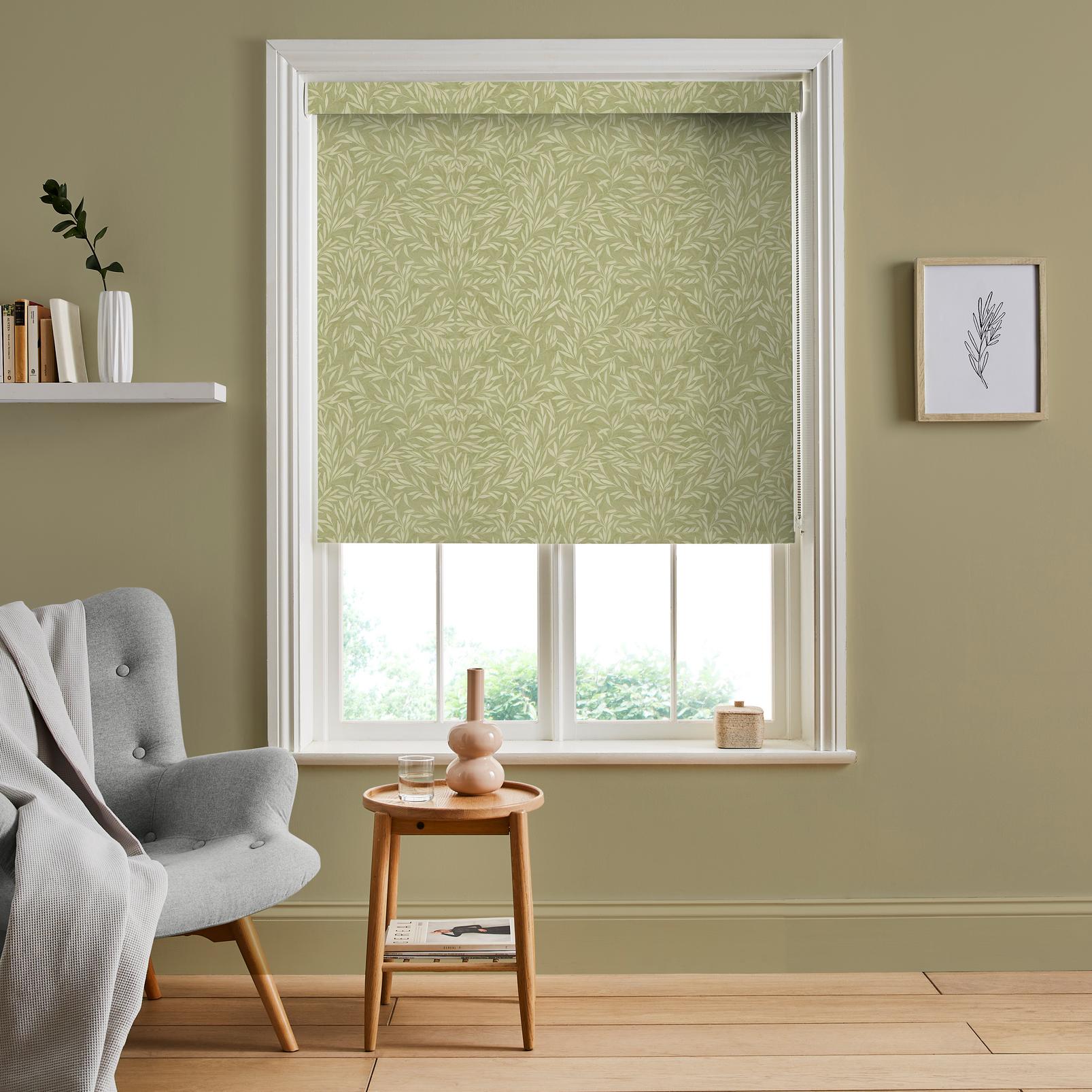Salix Leaves Sage Roller Blind - 122550rol_ROOMSET_01.jpg