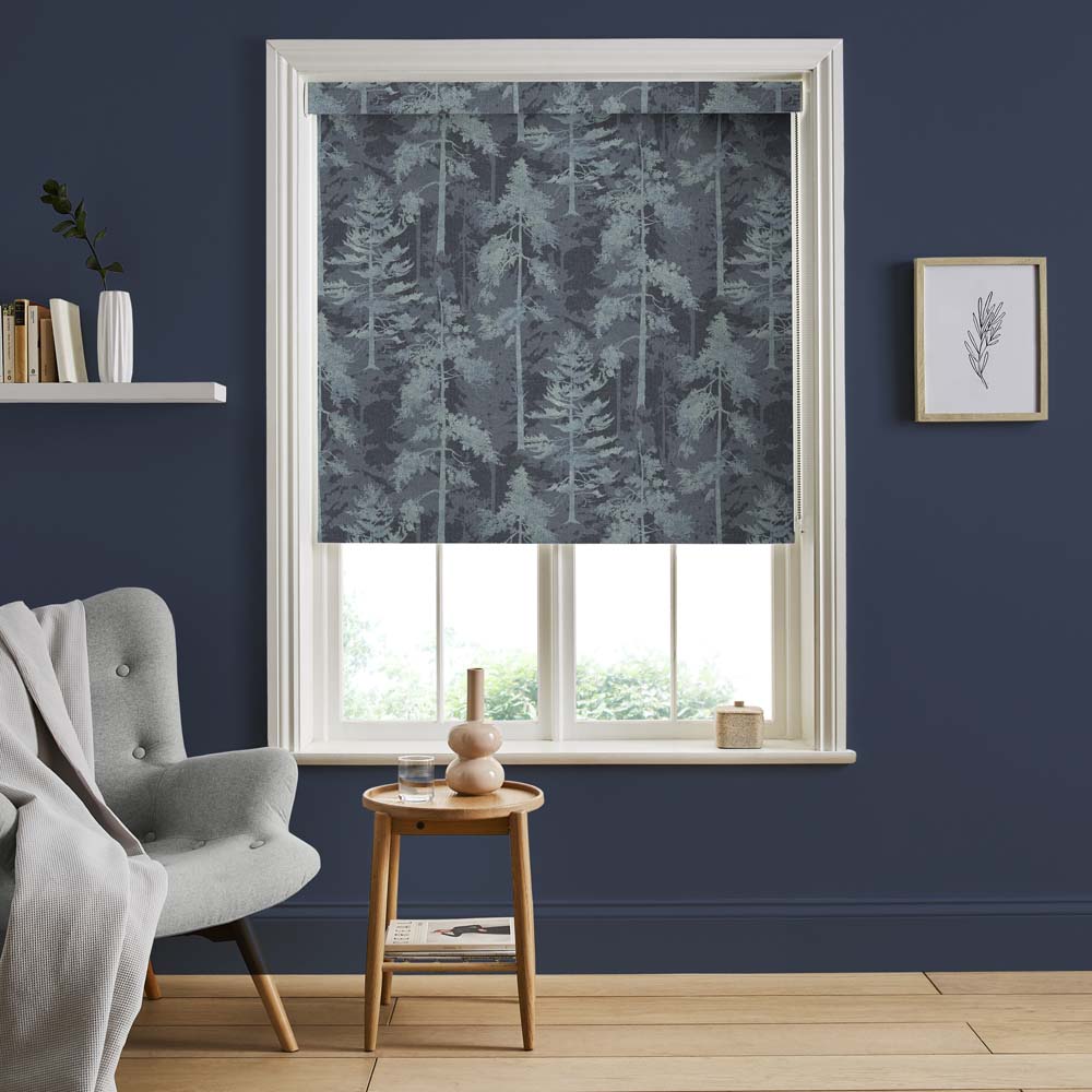 Norse Forest Soft Navy Roller Blind