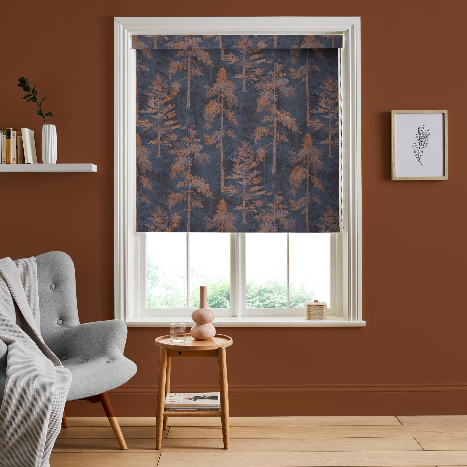 Norse Forest Navy & Bark Roller Blind - 122508rol_ROOMSET_01.jpg