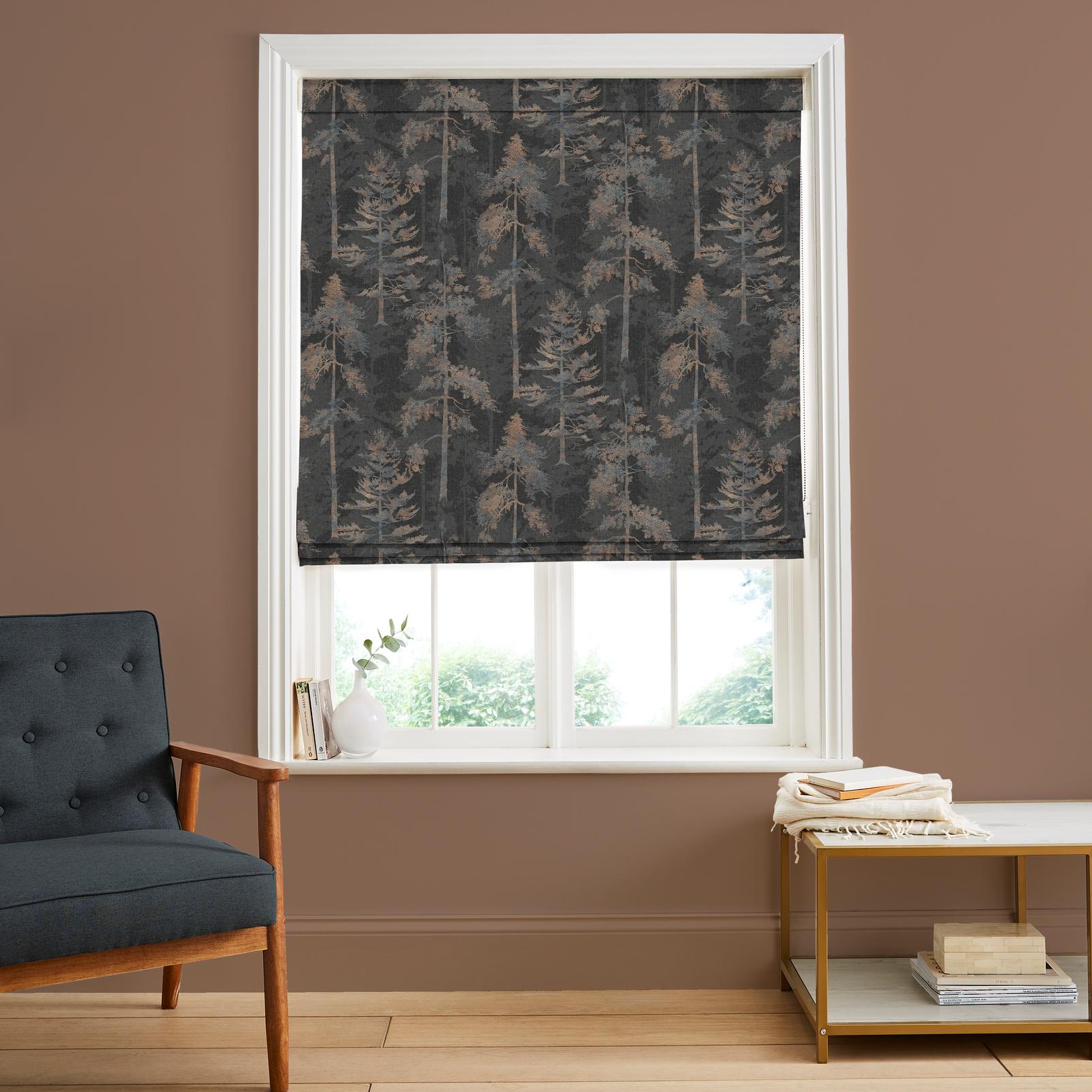 Norse Forest Soft Black Roman Blind - 122448rom_ROOMSET_01.jpg