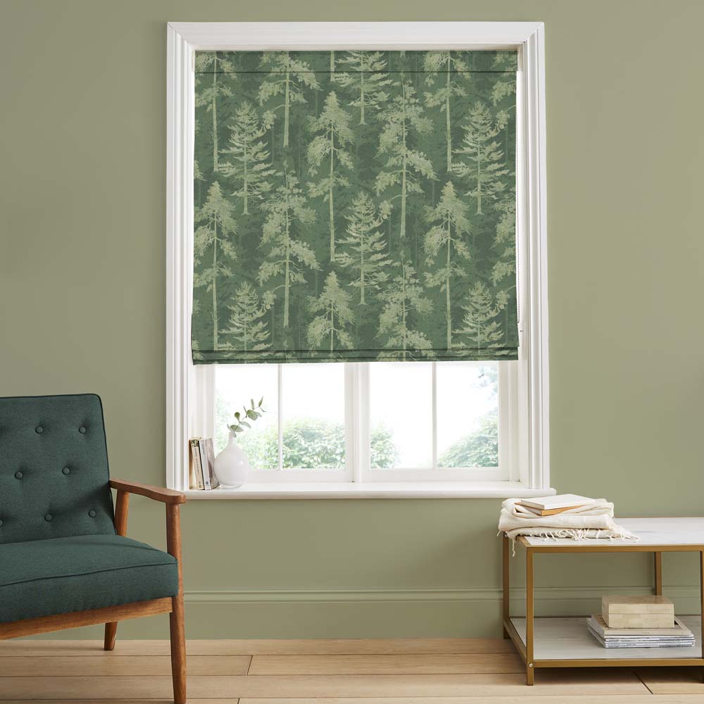 Norse Forest Soft Emerald Roman Blind