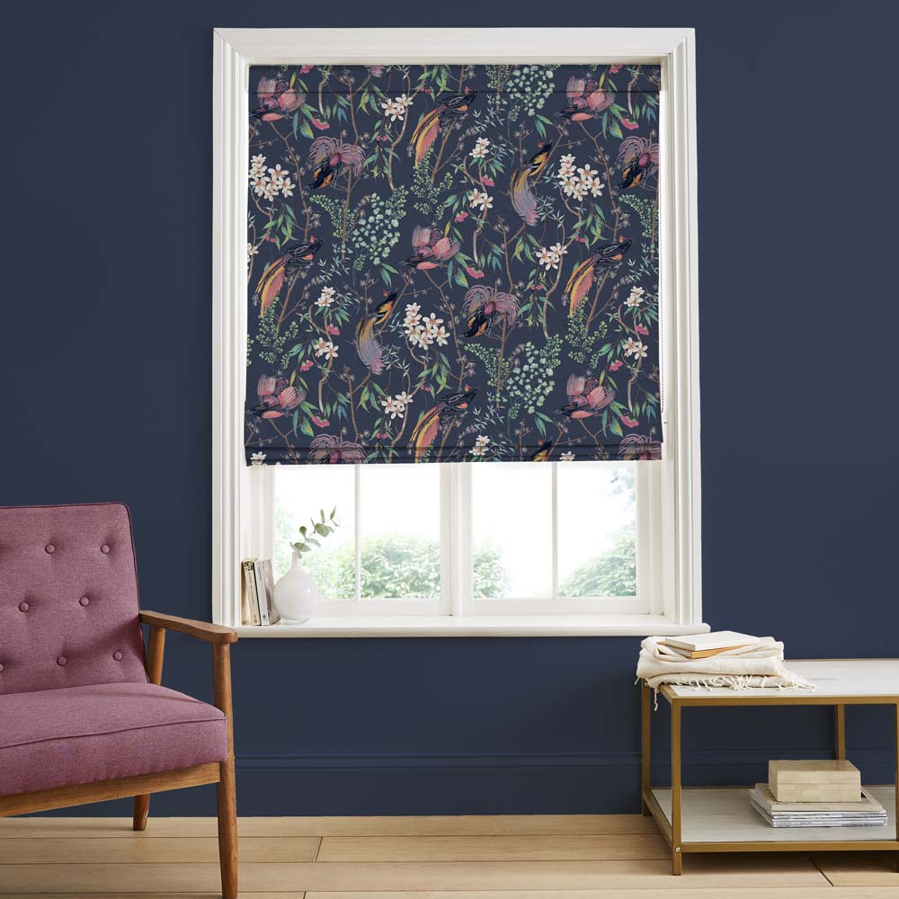 Clavering Birds Night Roman Blind