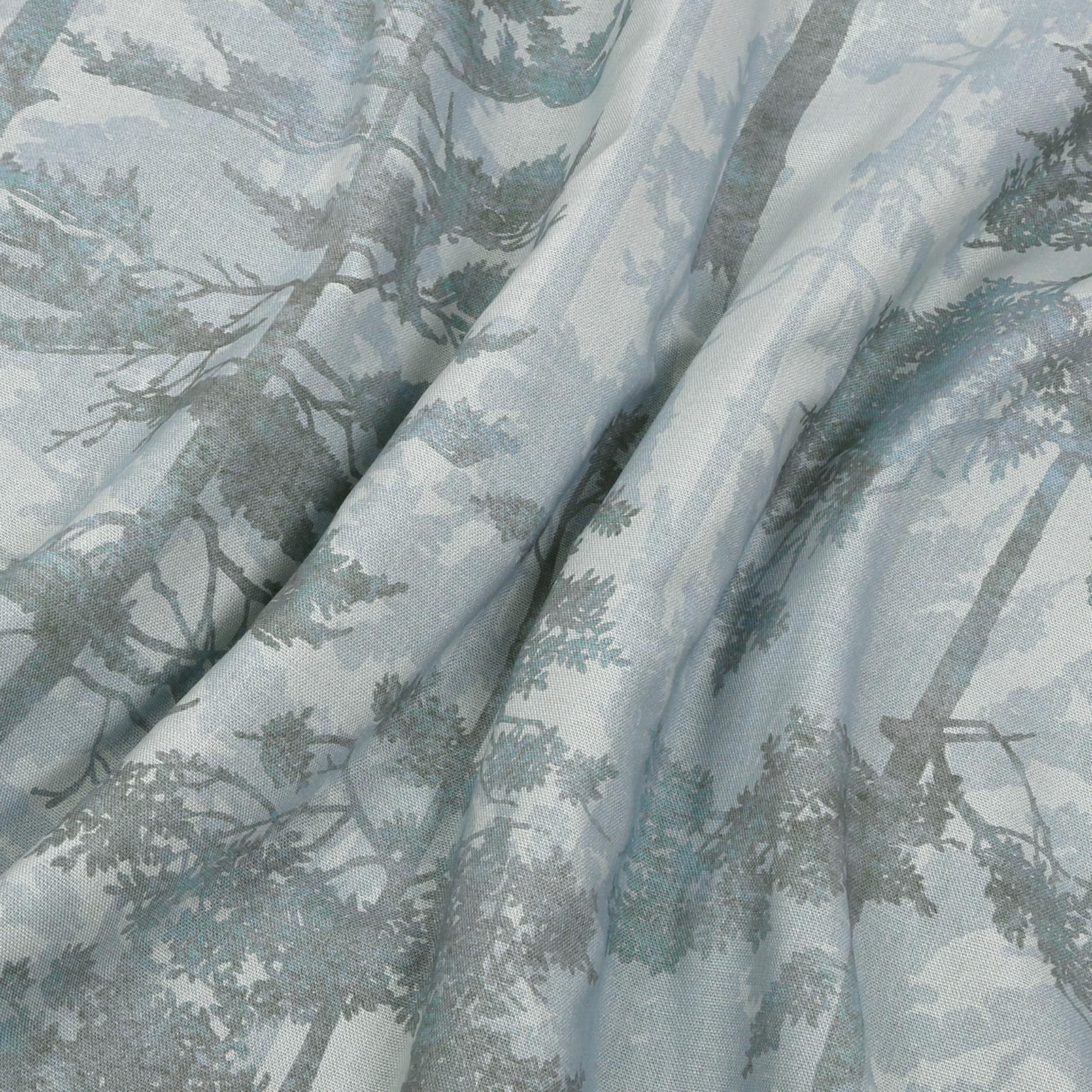 Norse Forest Soft Blue Curtains fabric close up image