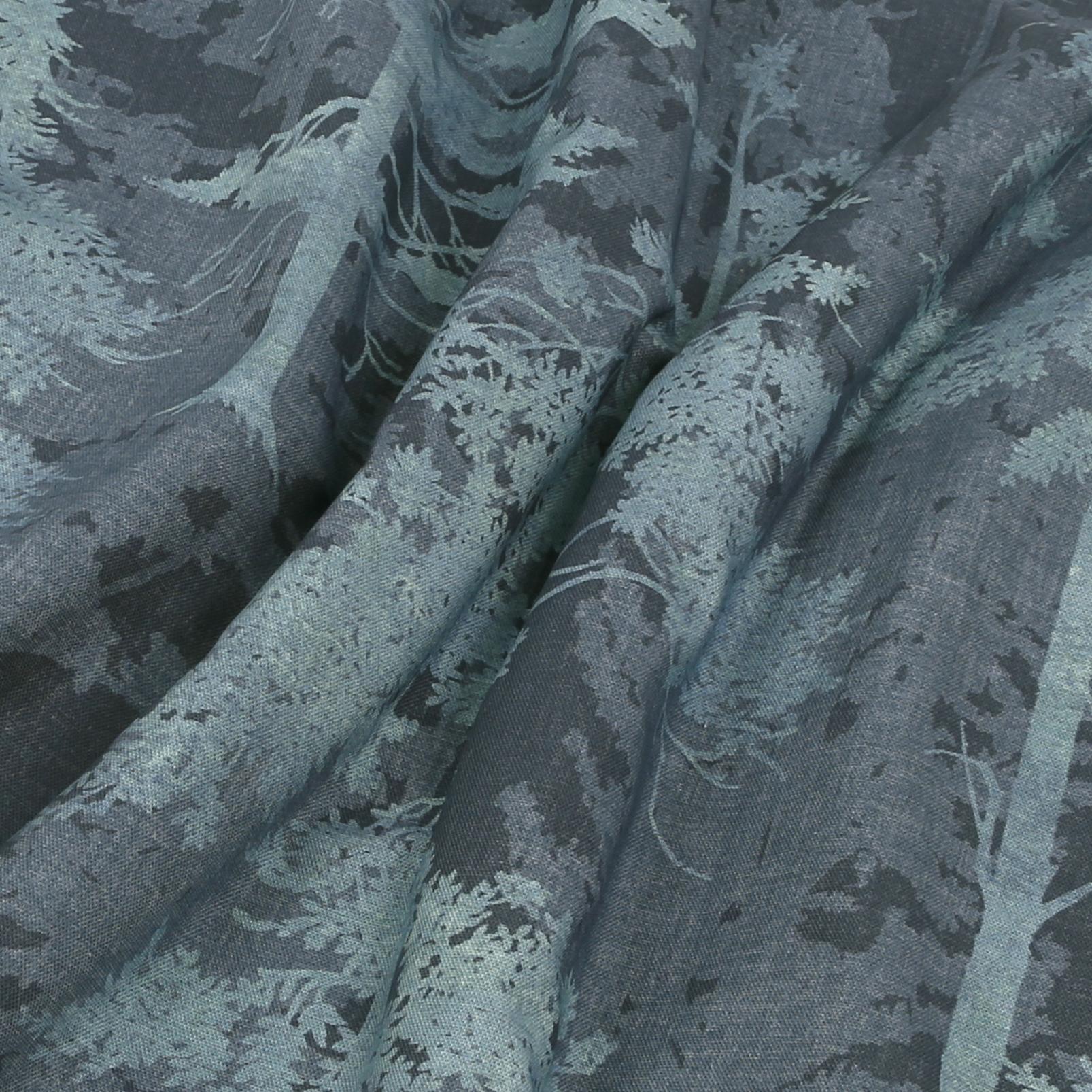 Norse Forest Soft Navy Curtains close up image