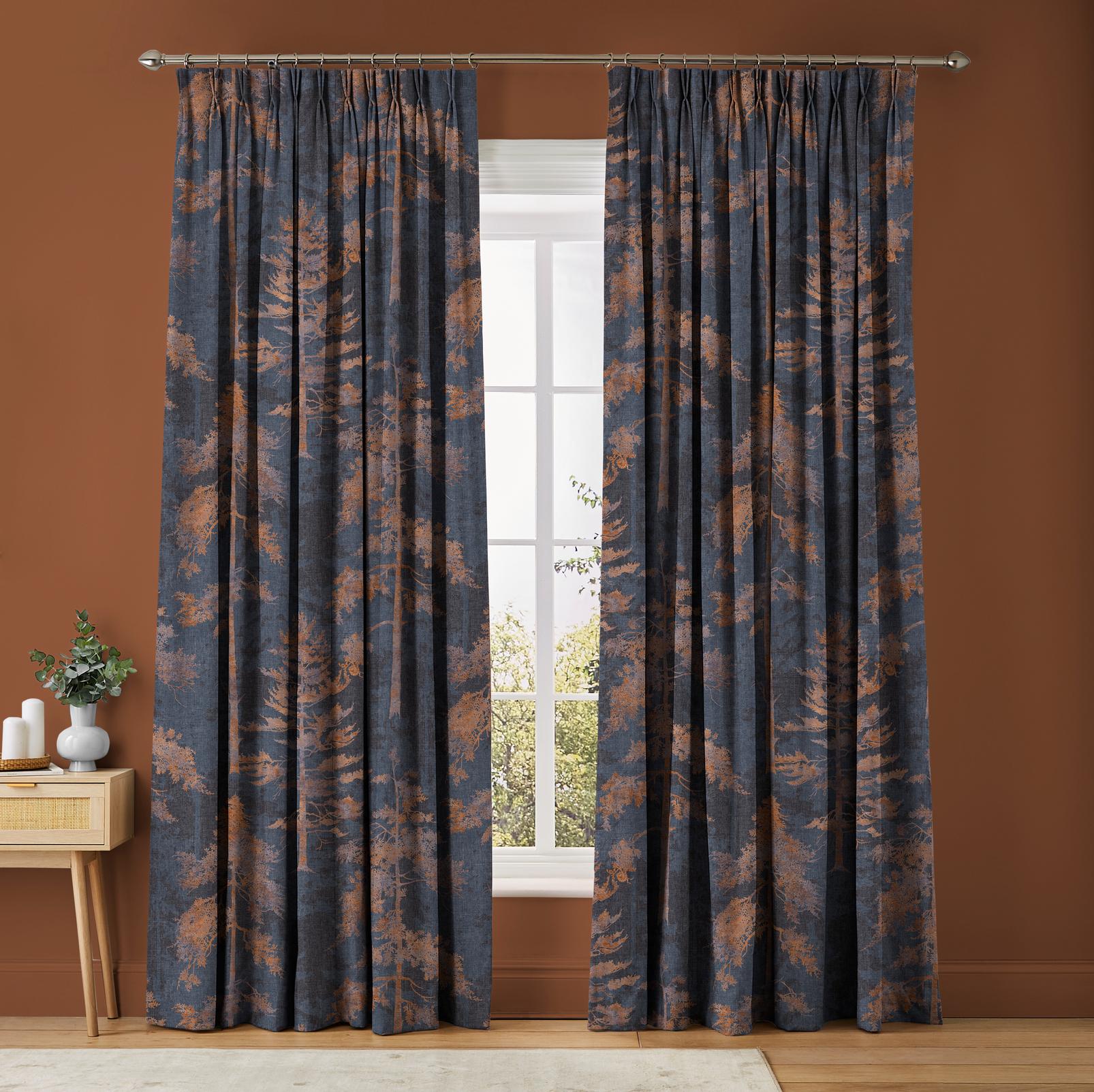 Norse Forest Navy & Bark Curtains - 122451cur_ROOMSET_01.jpg