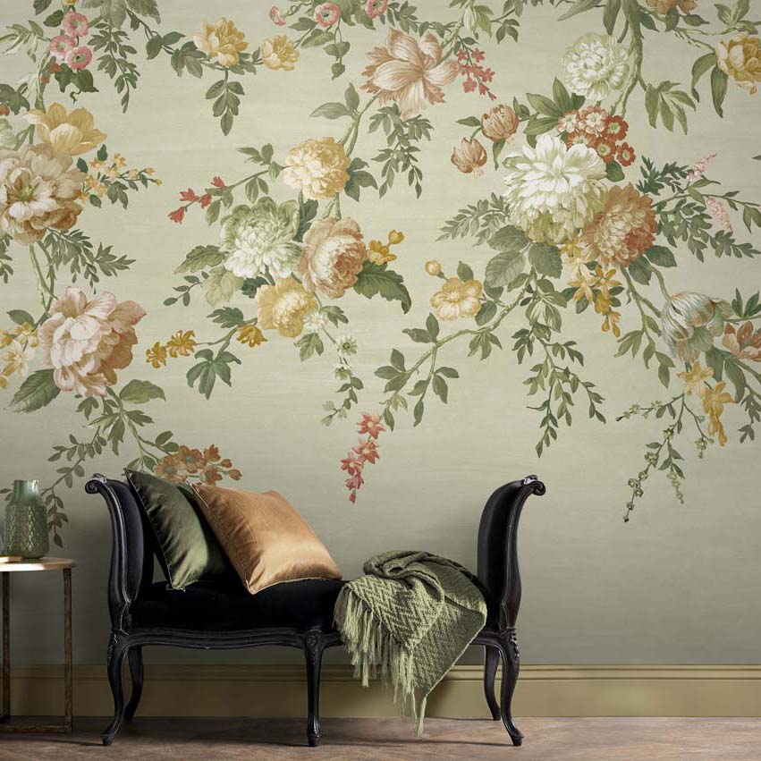 Hague Fleurs Sage Bespoke Mural