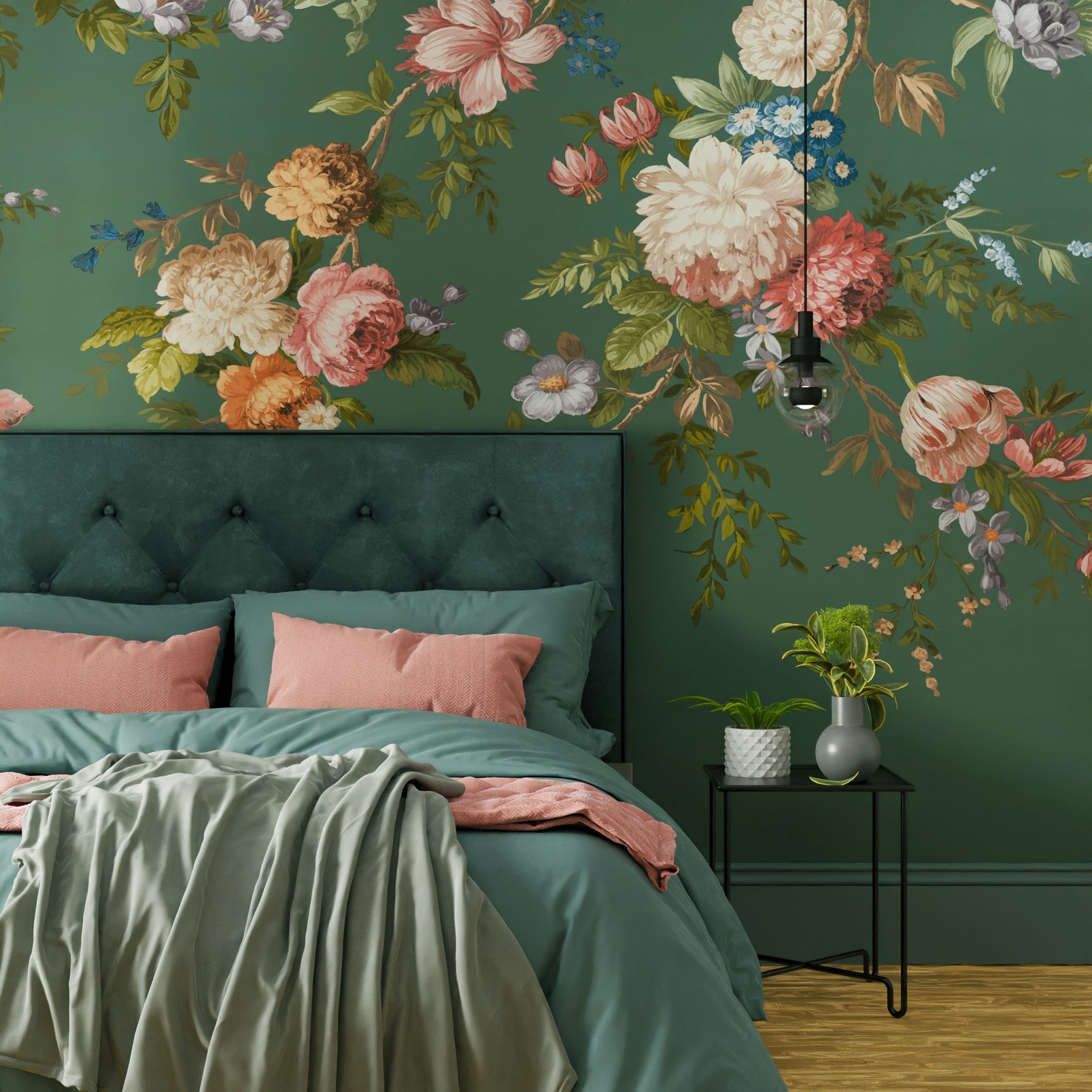Hague Fleurs Teal Bespoke Mural - 122034_ROOMSET_01.jpg