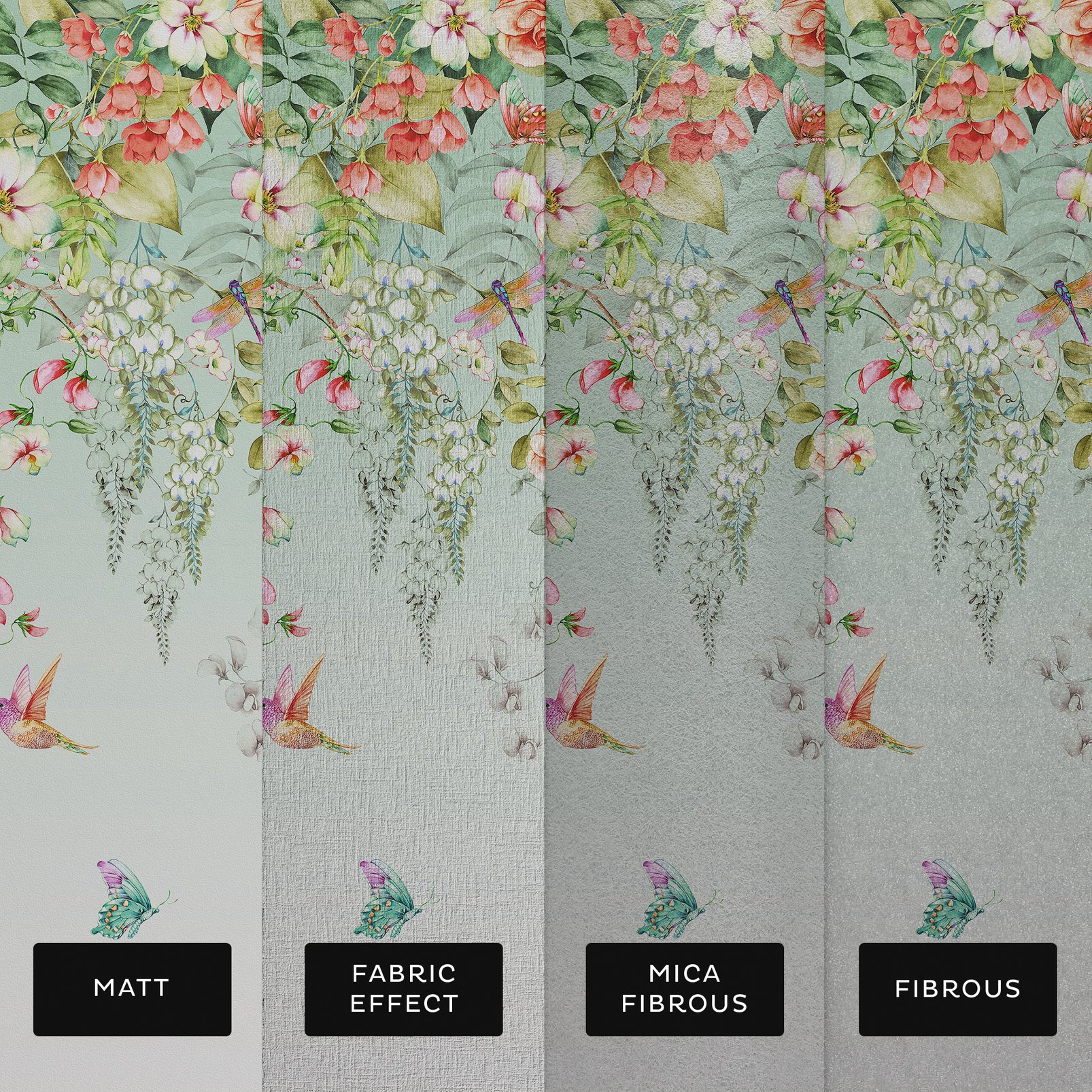 Ethereal Flora Dawn Bespoke Mural substrate information