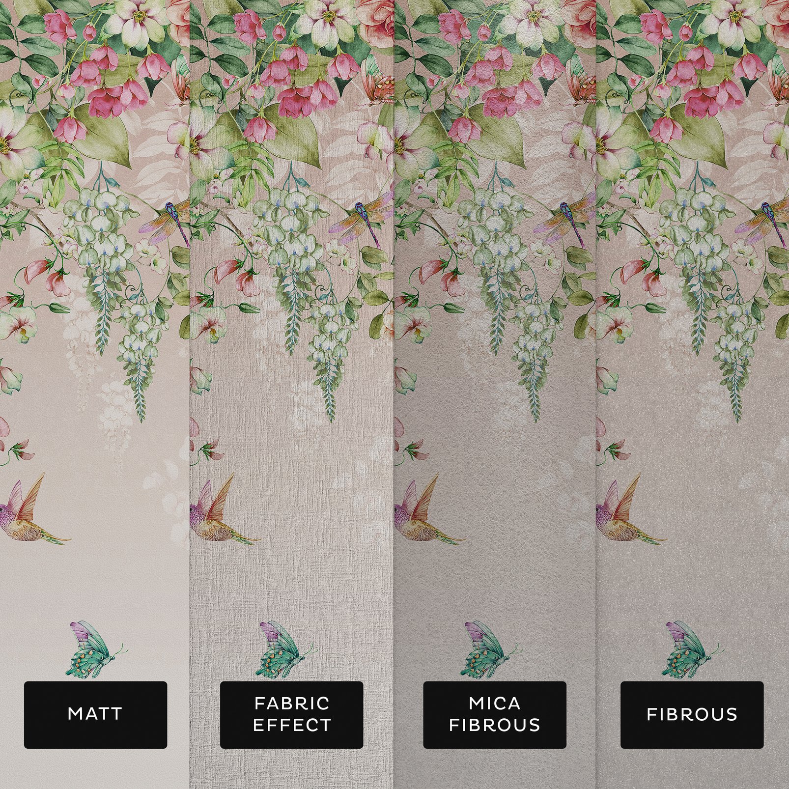 Ethereal Flora Blush Bespoke Mural substrate information