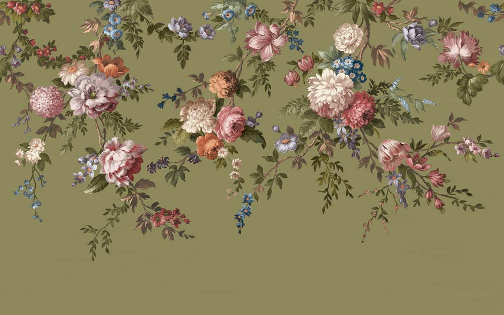 Hague Fleurs Olive Bespoke Mural