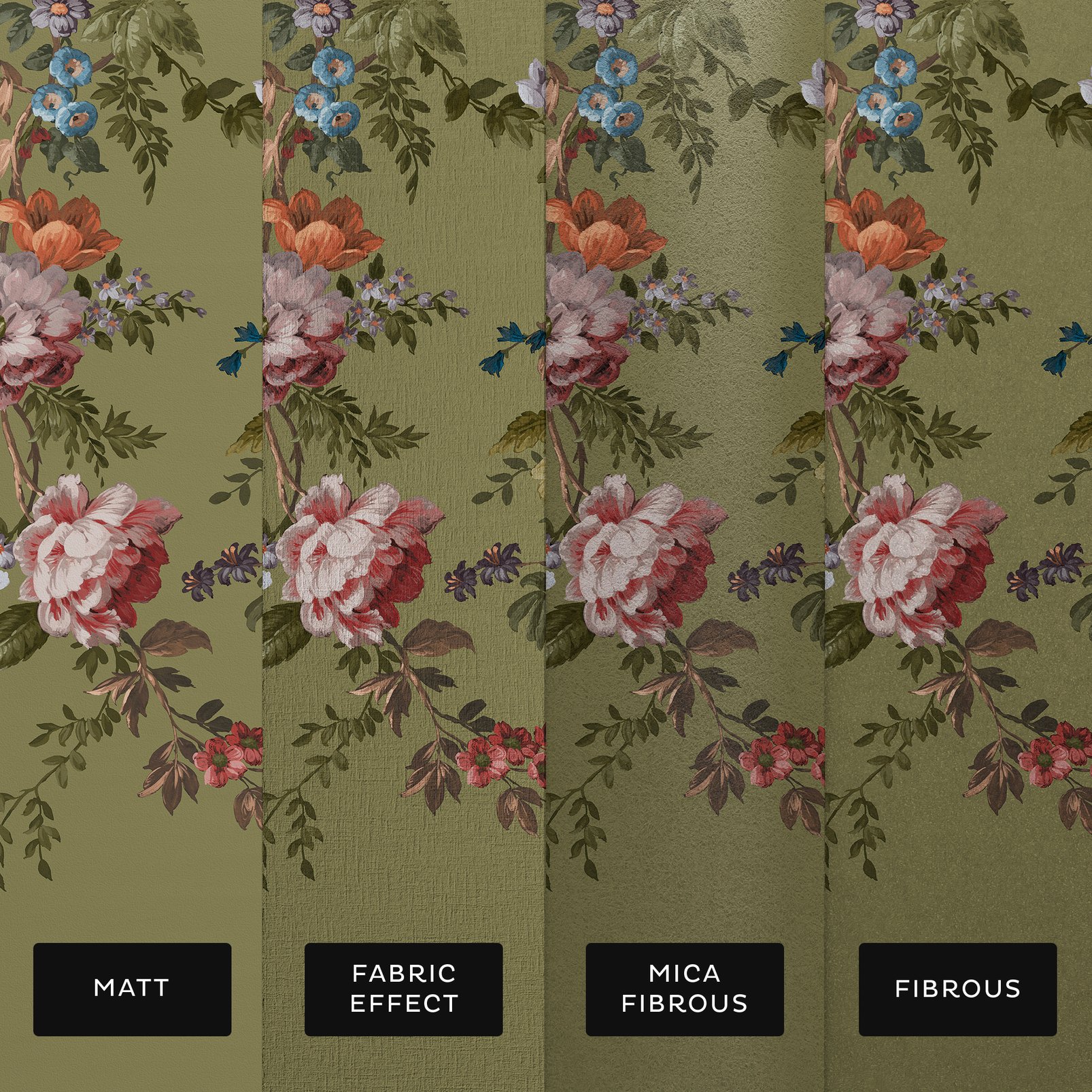 Hague Fleurs Olive Bespoke Mural substrate information