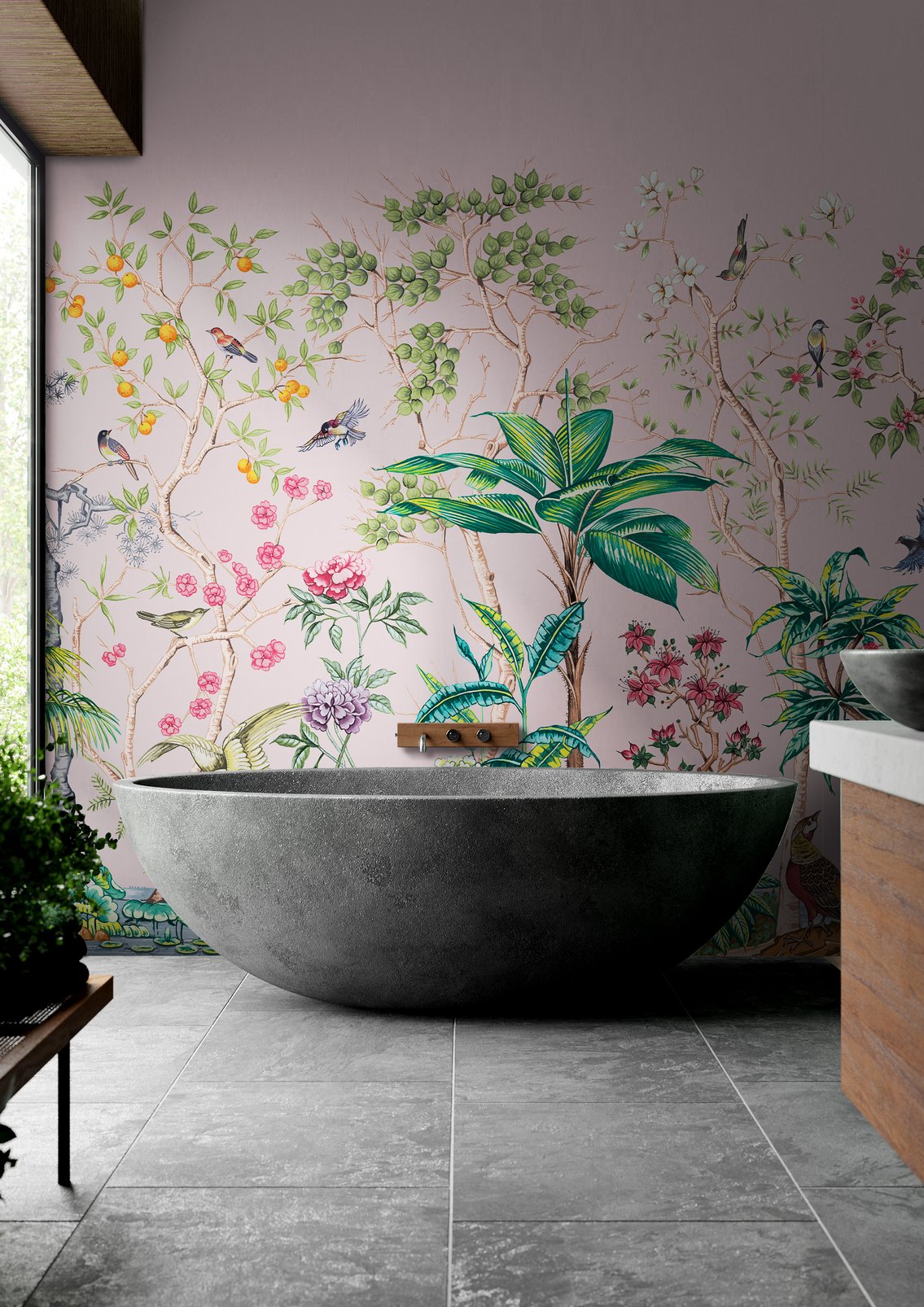 Mizuwonomu Tori Blush Bespoke Mural - 122028_ROOMSET_01.jpg