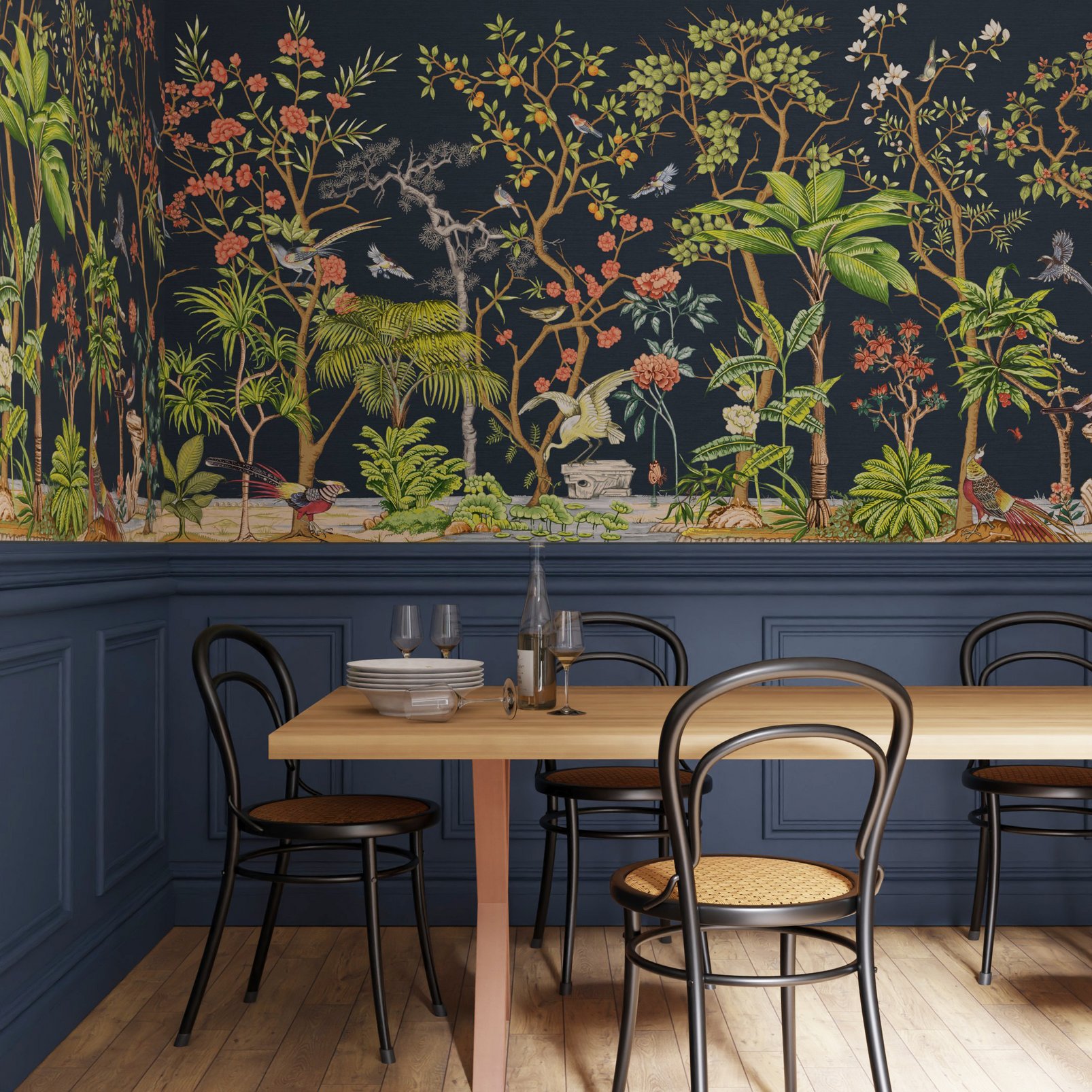 Mizuwonomu Tori Night Bespoke Mural in a Roomset