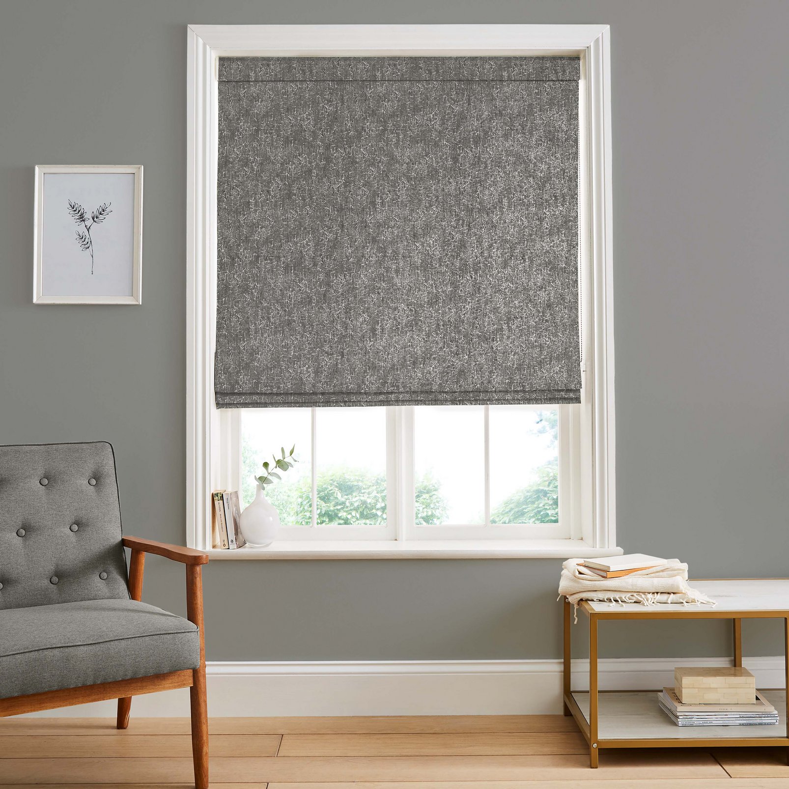 Dream Platinum Roman Blind in a Roomset
