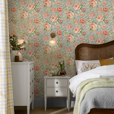 Laura Ashley Wild Roses Ochre Yellow Wallpaper - 122753_ROOMSET__01.jpg