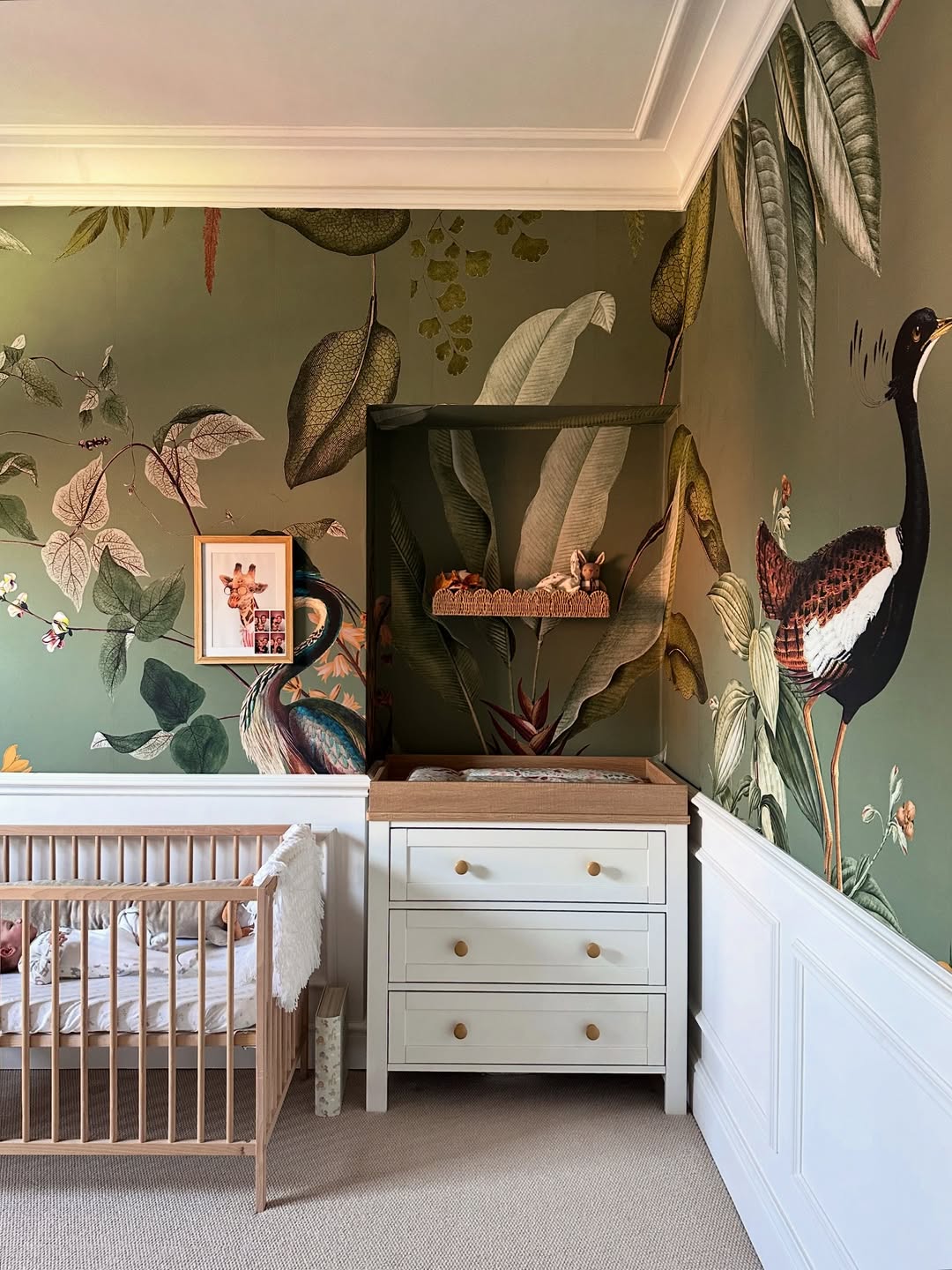 Glasshouse Sage Bespoke Mural in a Nursery - User Generated Content @lifeateightysix