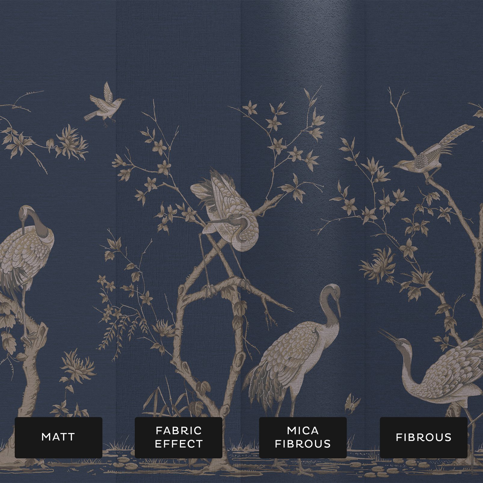 Grazing Cranes Midnight Bespoke Mural - 124762_SUBSTRATE_01.jpg