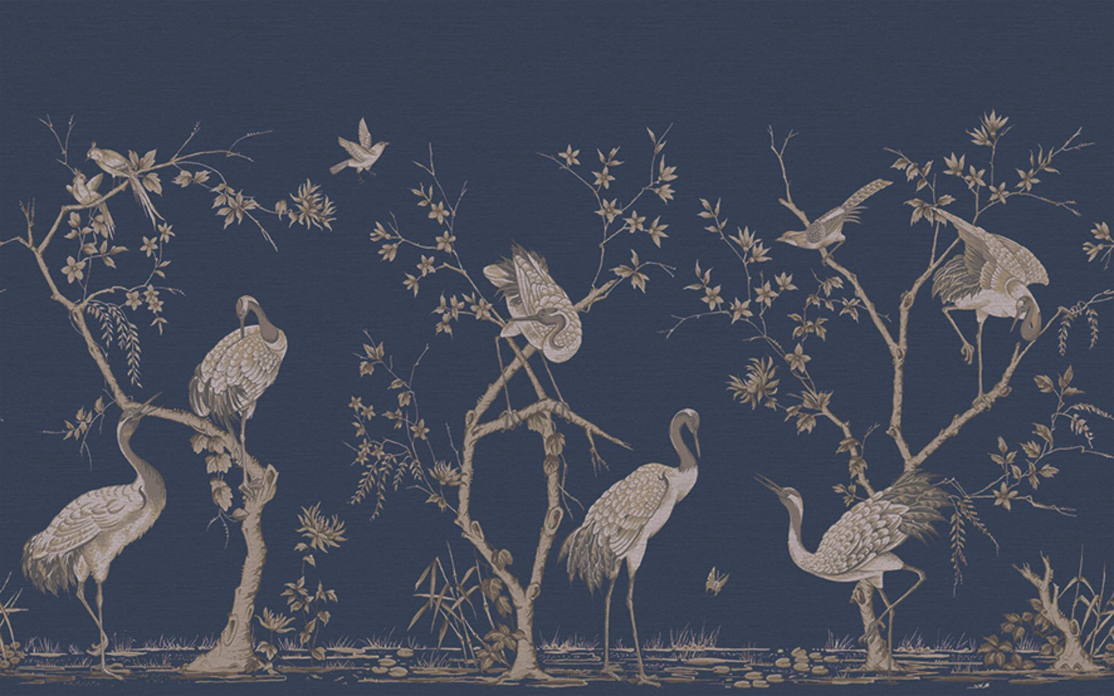 Grazing Cranes Midnight Bespoke Mural - 124762_TILE_01.jpg