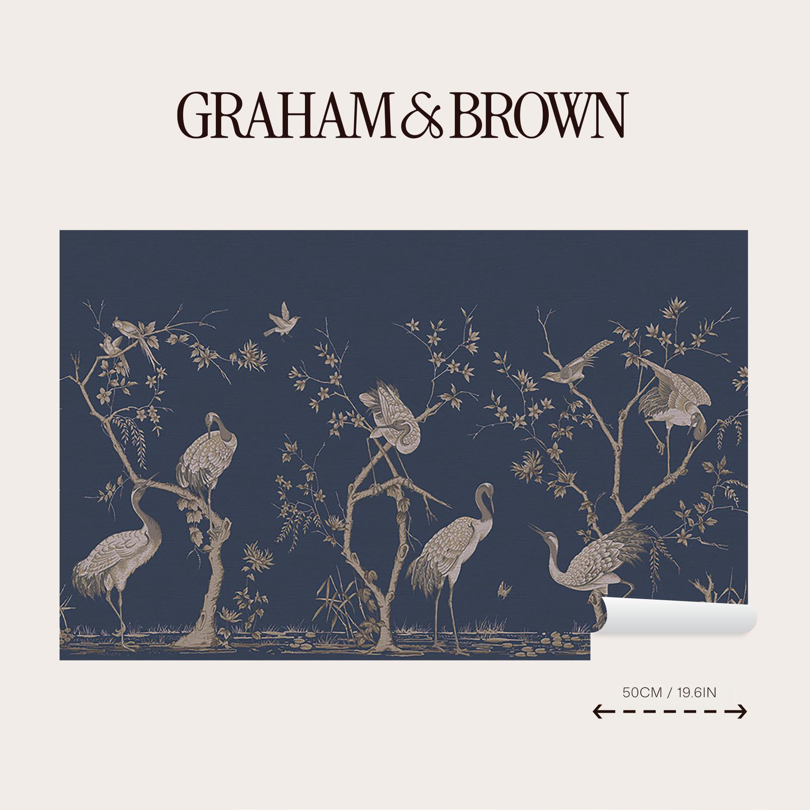 Grazing Cranes Midnight Bespoke Mural - 124762_STRIP_01.jpg