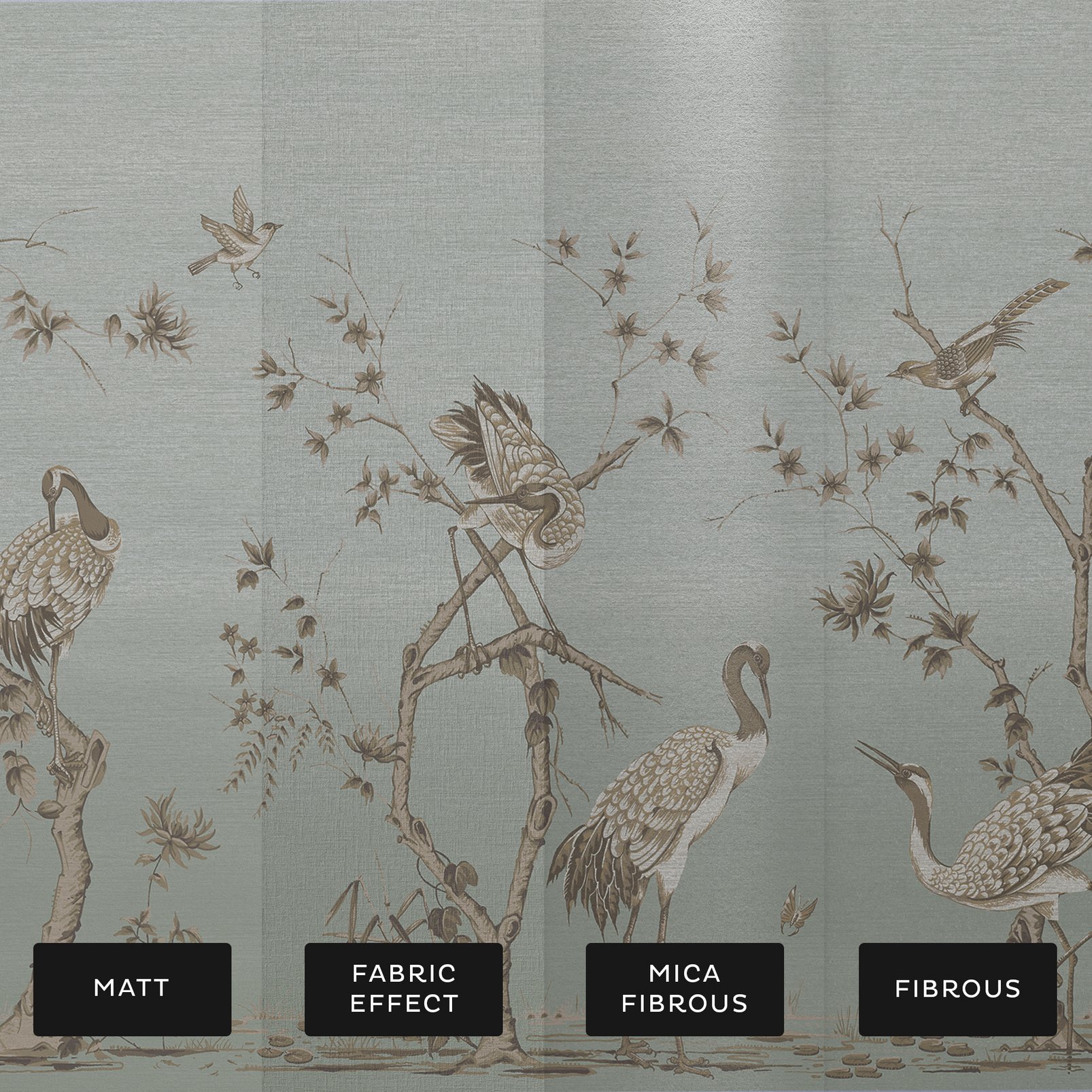 Grazing Cranes Morning Bespoke Mural substrate information