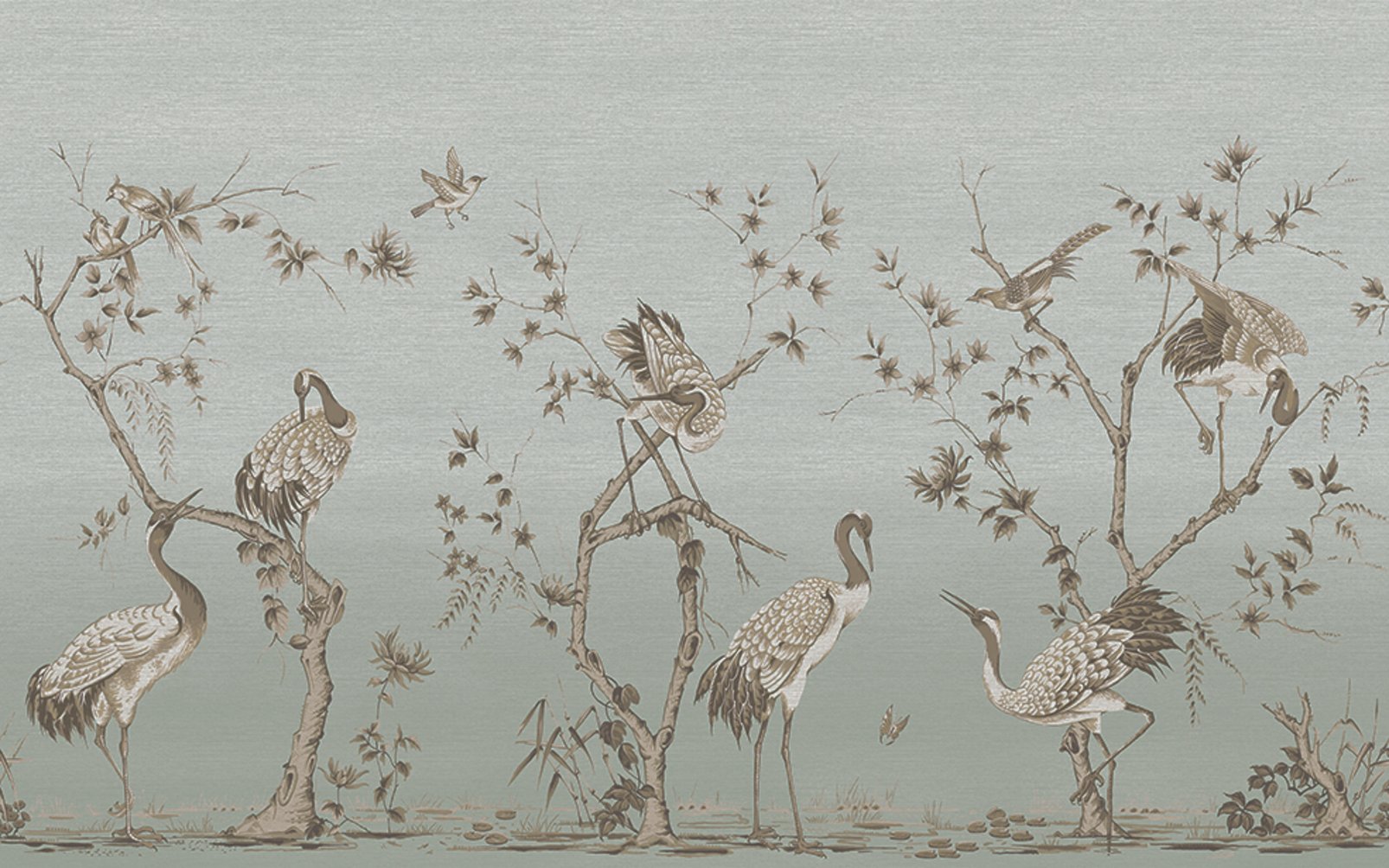 Grazing Cranes Morning Bespoke Mural - 124777_TILE_01.jpg