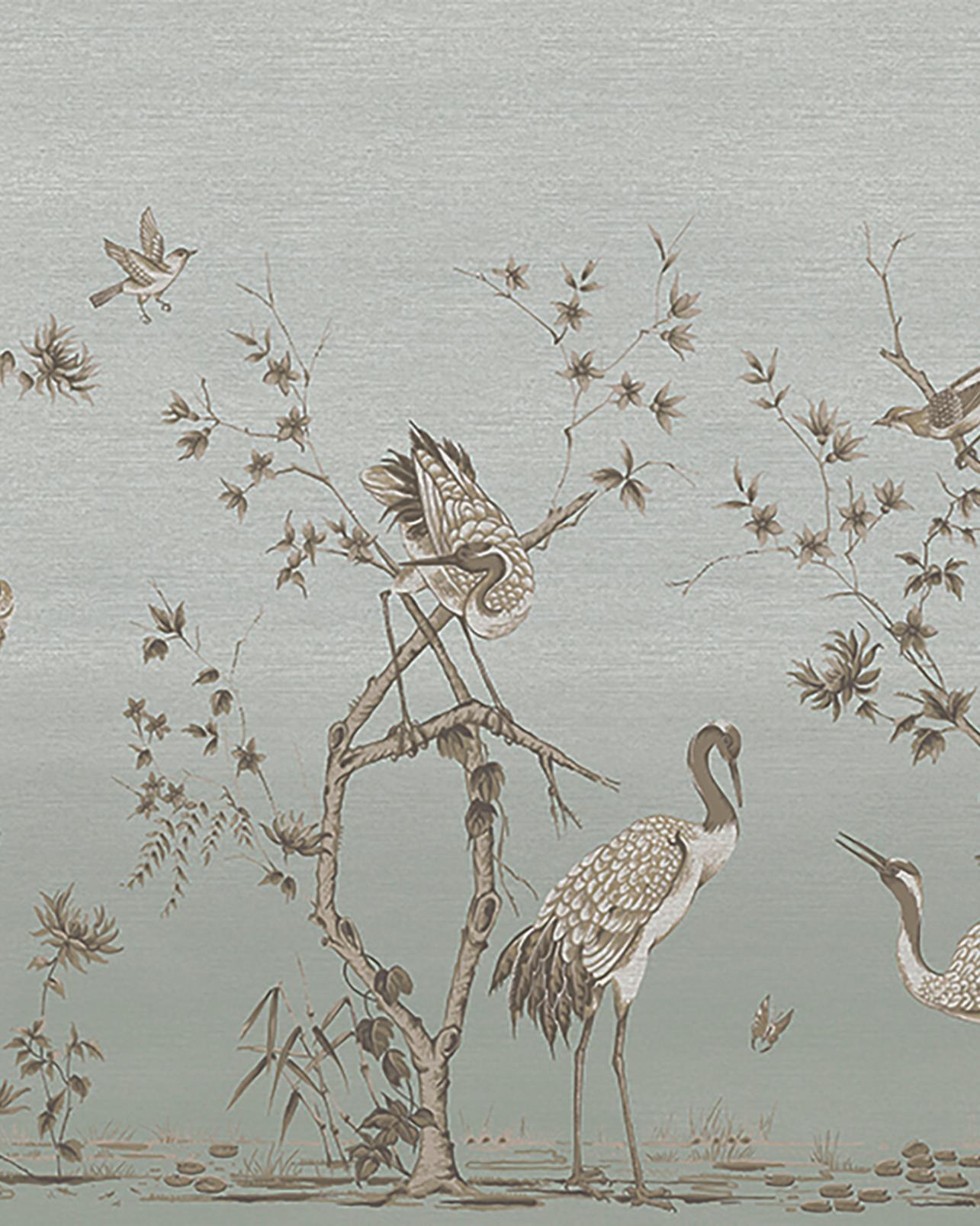 Grazing Cranes Morning Bespoke Mural - 124777_TILE_01.jpg