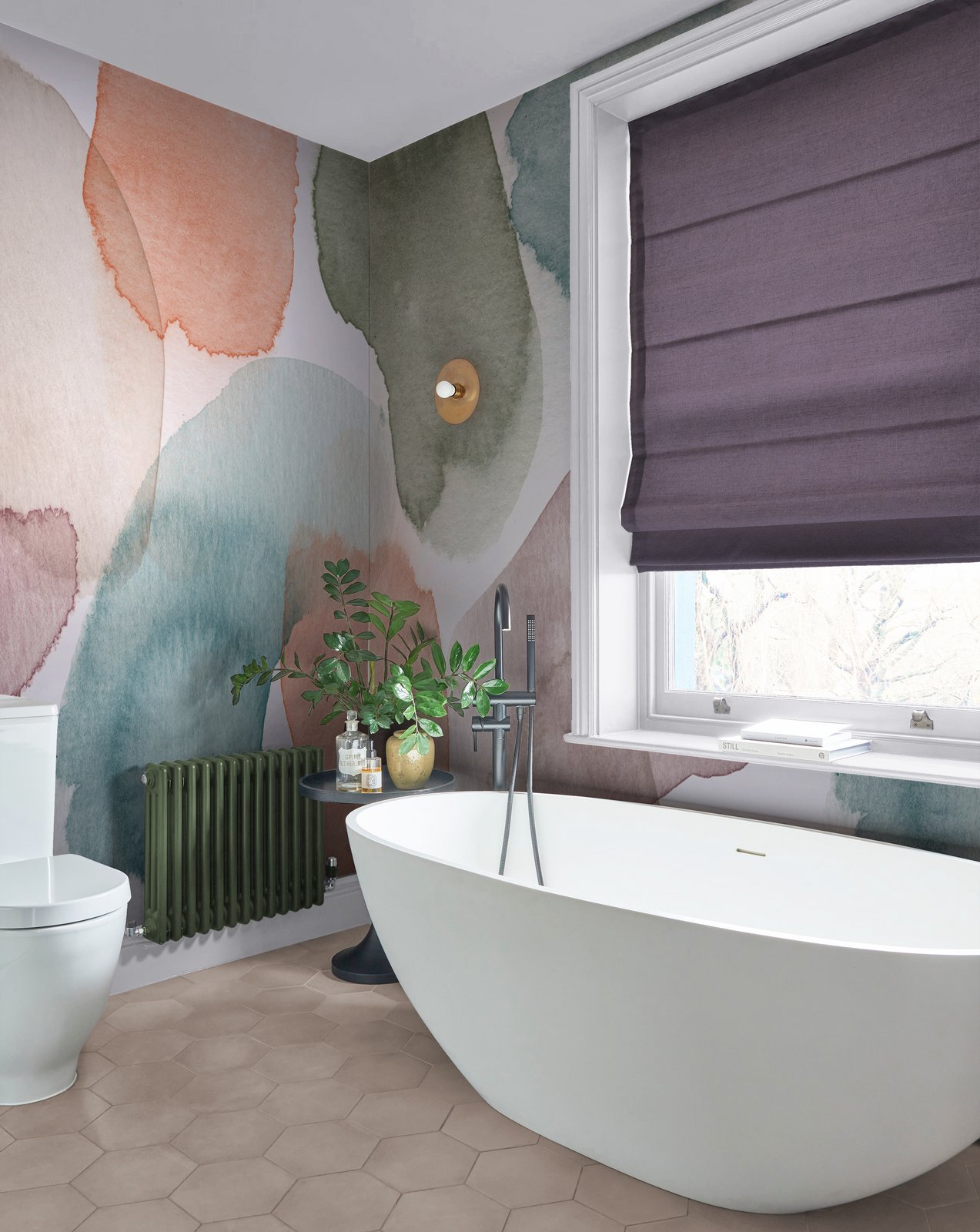 Watercolour Stills Sunset Bespoke Mural in a Roomset