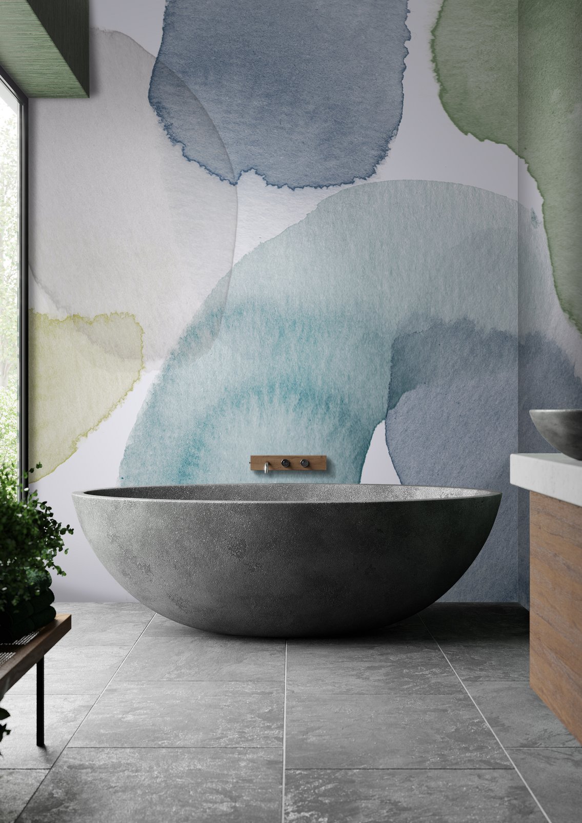 Watercolour Stills Evening Bespoke Mural - 124792_ROOMSET_01.jpg