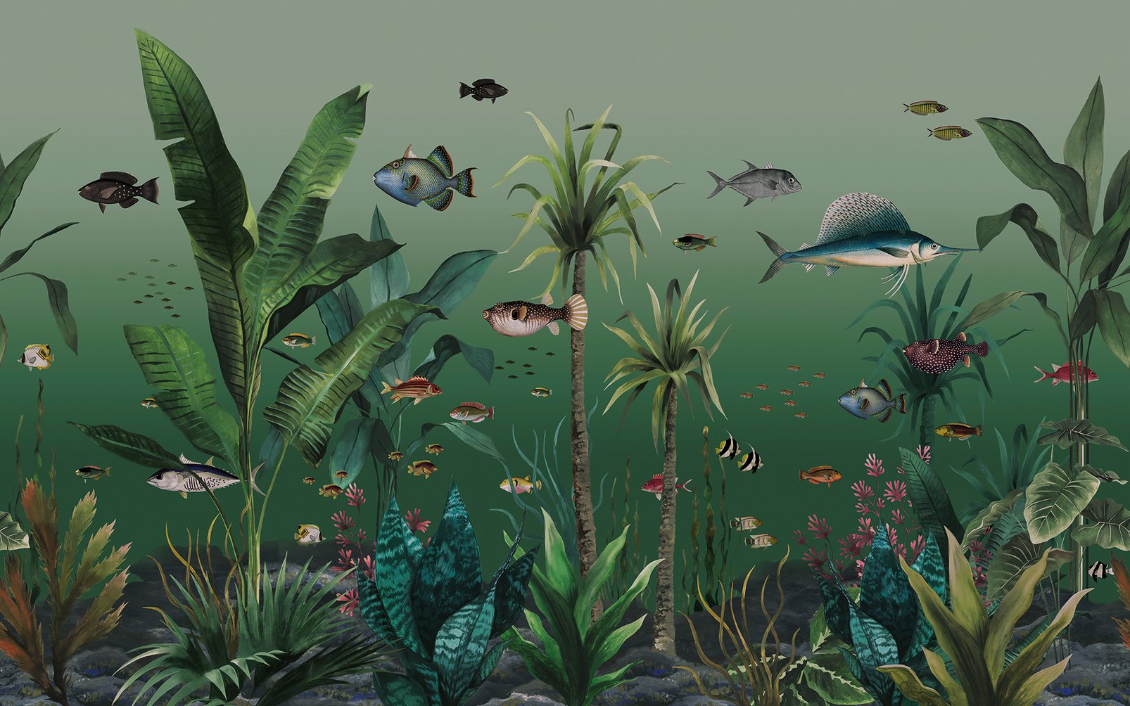 Technicolour Aquarium Green Bespoke Mural - 124712_TILE_01.jpg