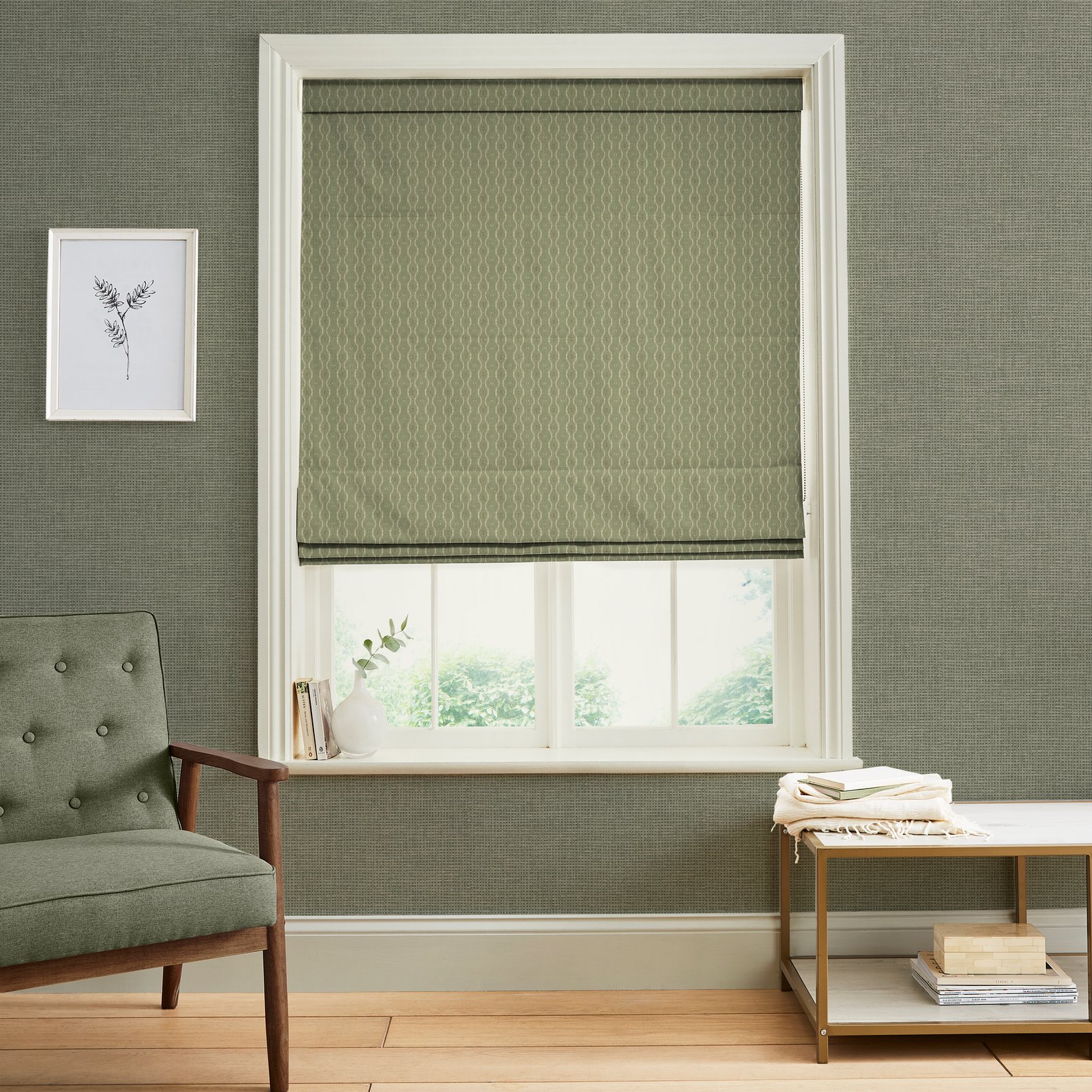 Rustic Ikat Sage Roman Blinds - 124153rom_ROOMSET_RUSTIC IKAT SAGE ROMAN BLINDS_01.jpg