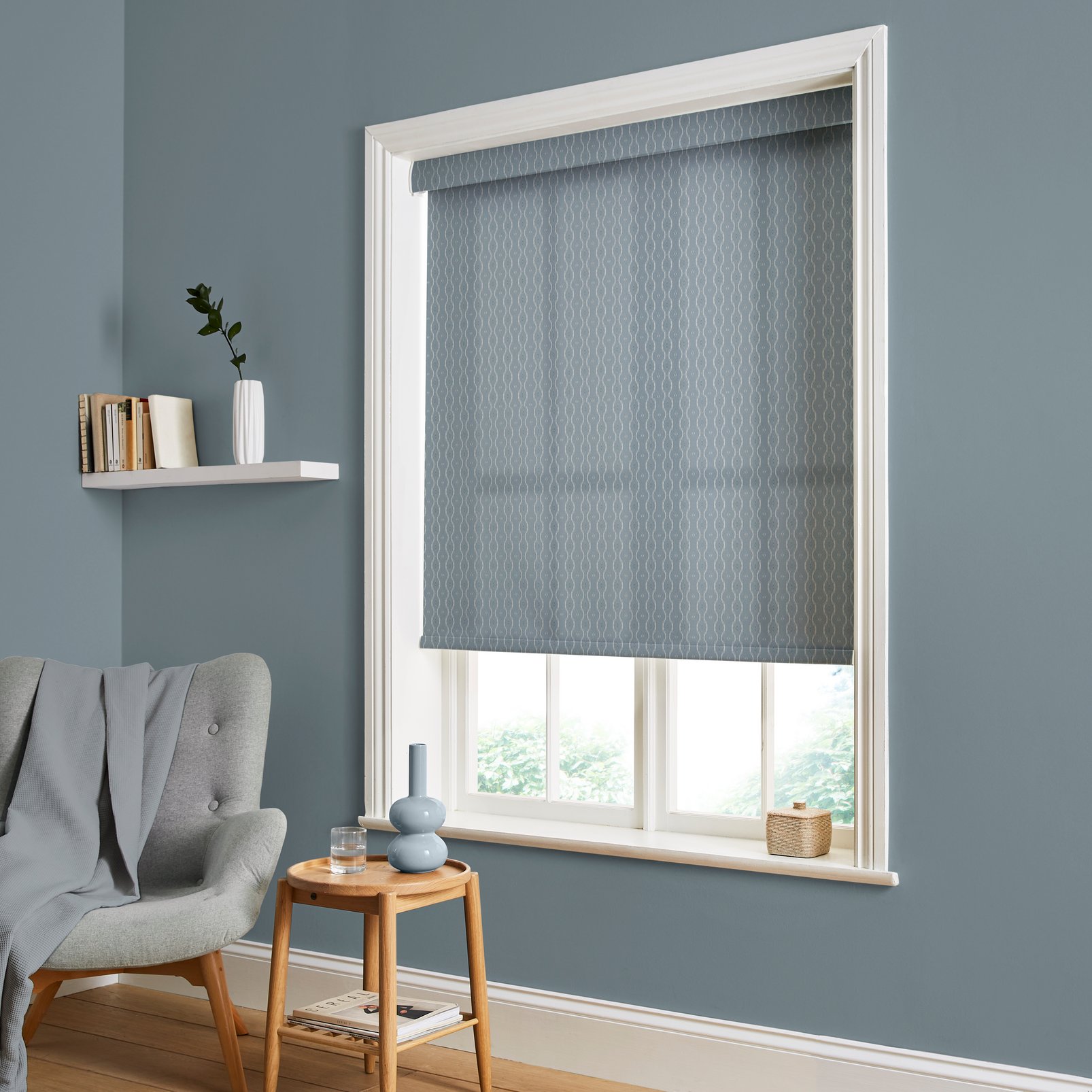 Rustic Ikat Breathe Light Filtering Roller Blind in a Roomset