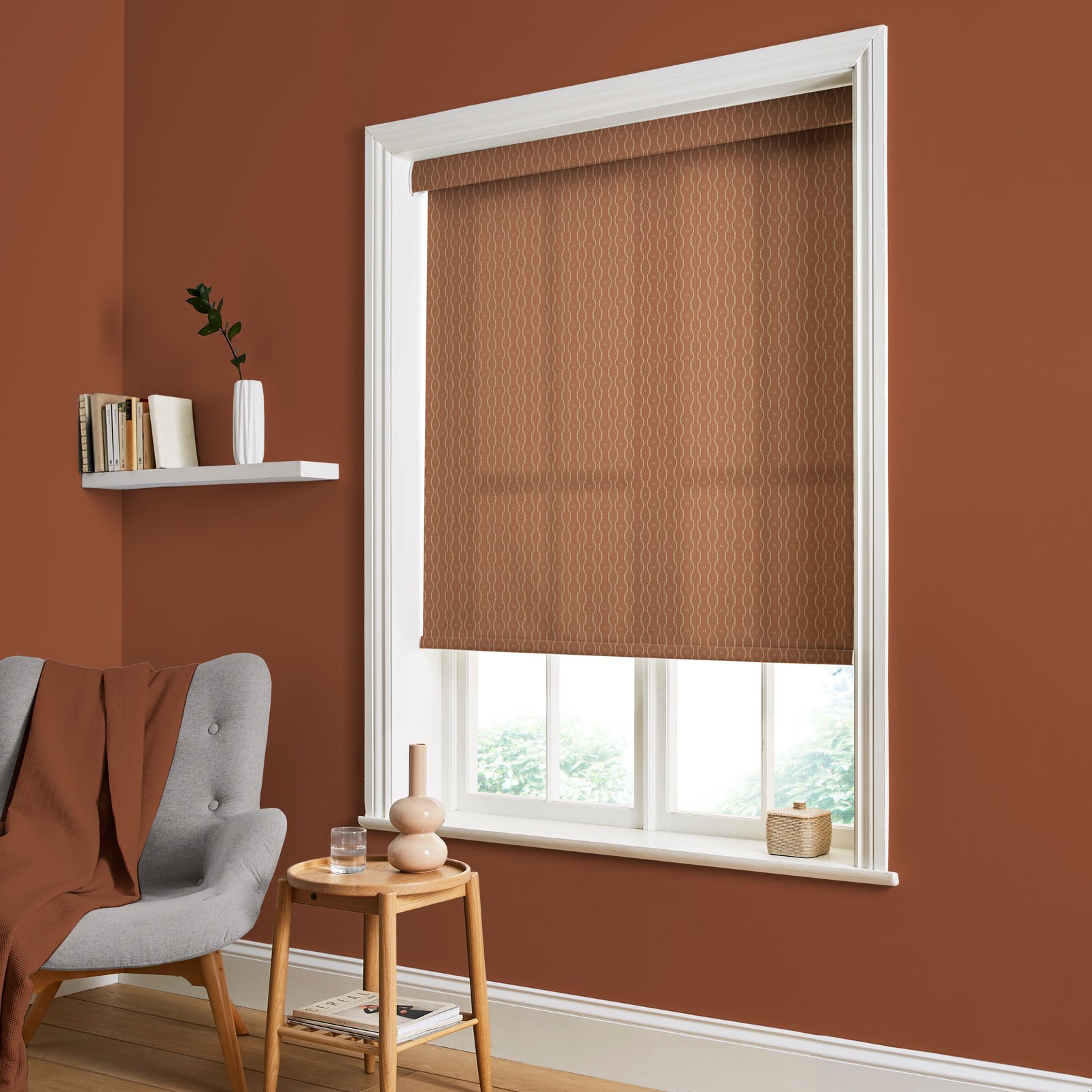 Rustic Ikat Clay Roller Blind - 124174rol_ROOMSET_RUSTIC IKAT CLAY LIGHT FILTERING ROLLER BLINDS__01.jpg