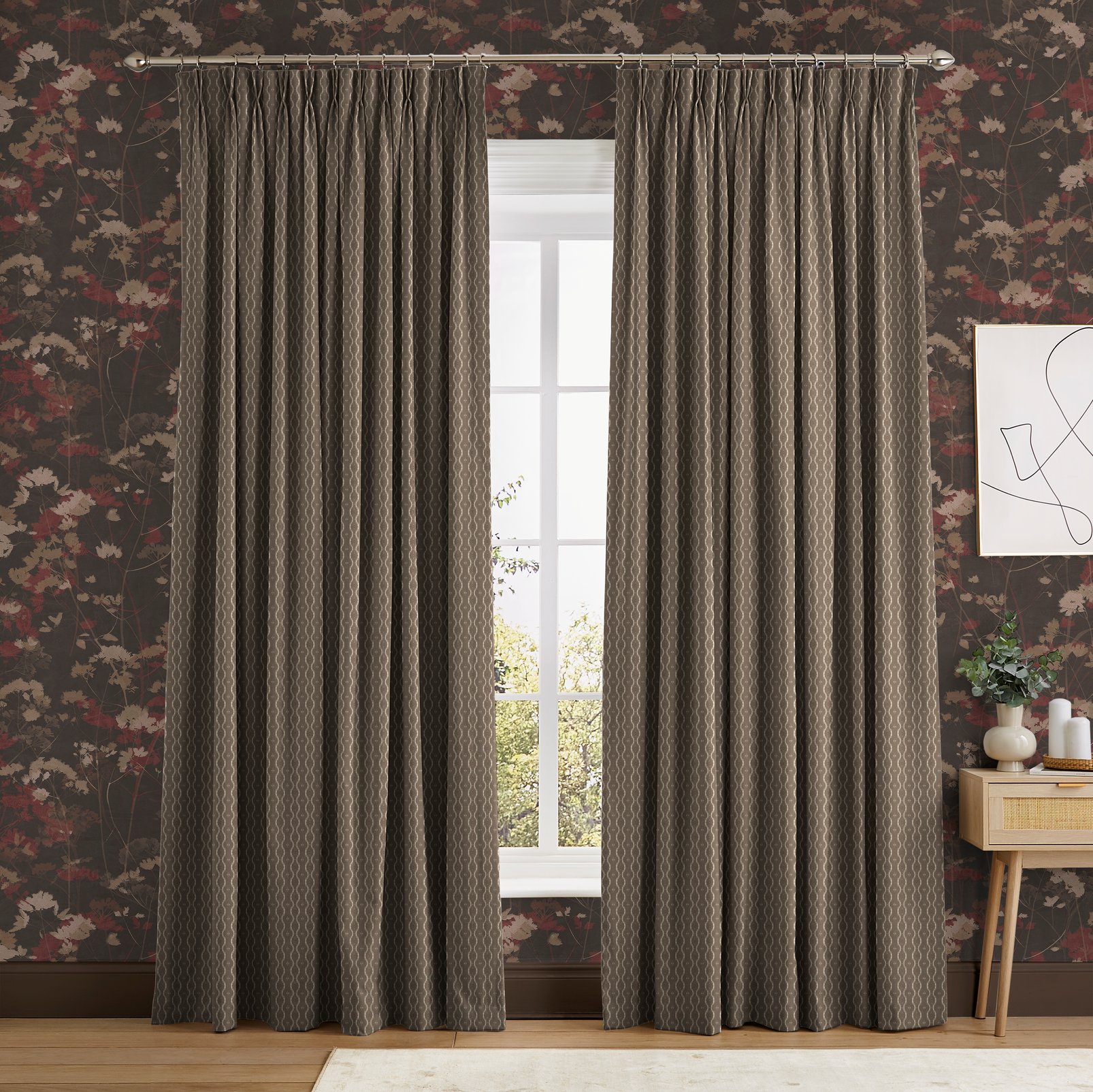 Rustic Ikat Chocolate Curtains - 124173cur_ROOMSET_01.jpg