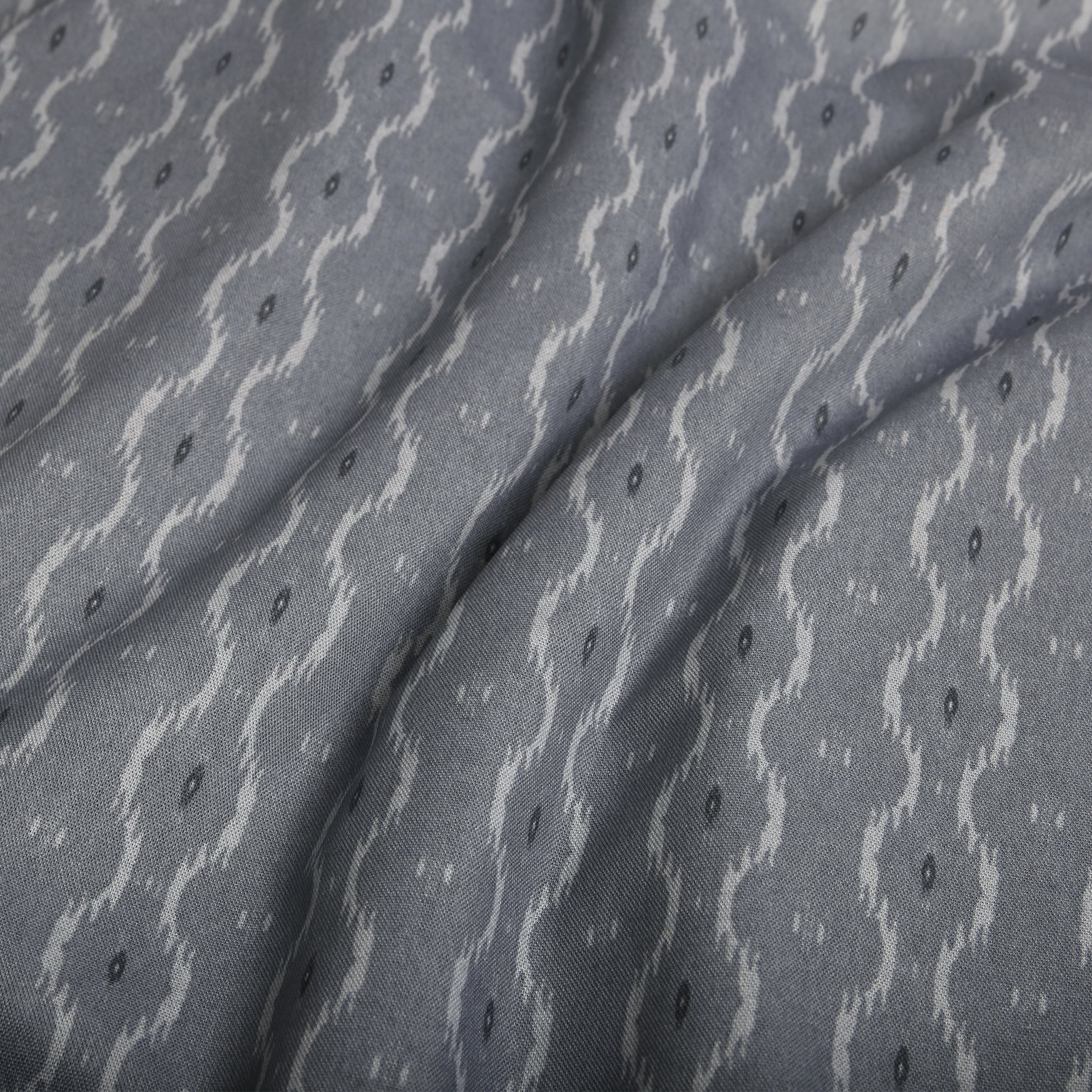 Rustic Ikat Denim Curtains fabric close up image