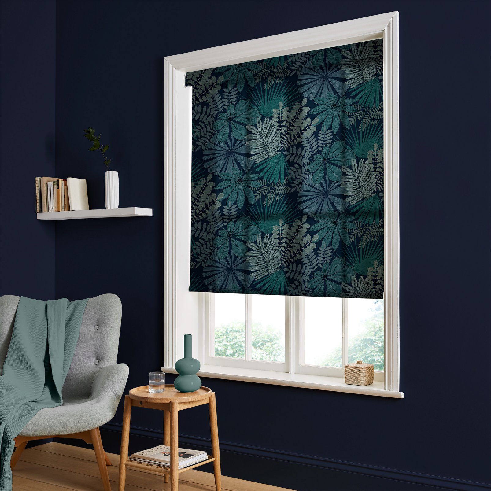 Bohemia Teal Roller Blind - 120020rol_ROOMSET_01.jpg