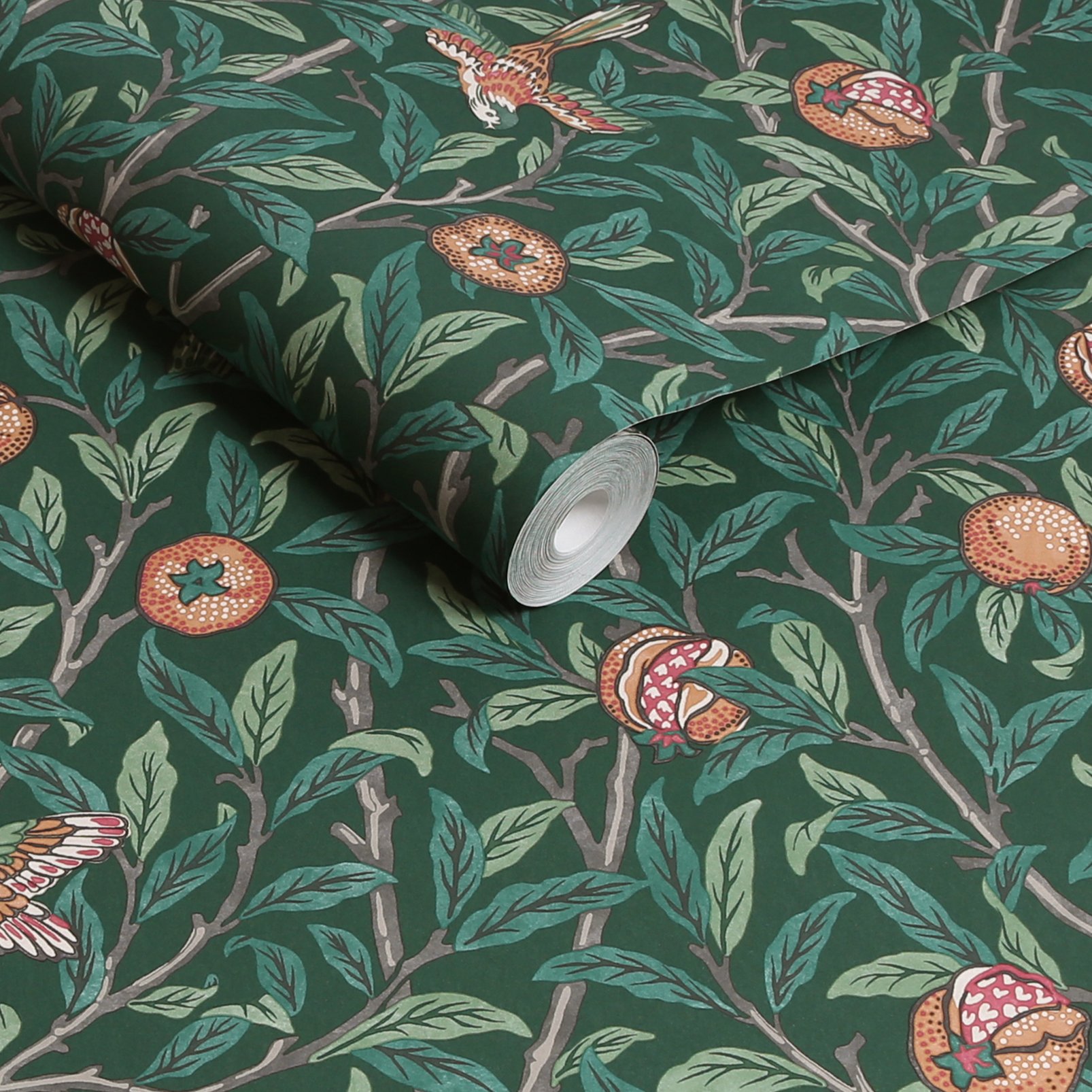 Bird & Pomegranate Deep Green Wallpaper - 124260_ROLLSHOT_BIRD & POMEGRANATE GREEN.jpg