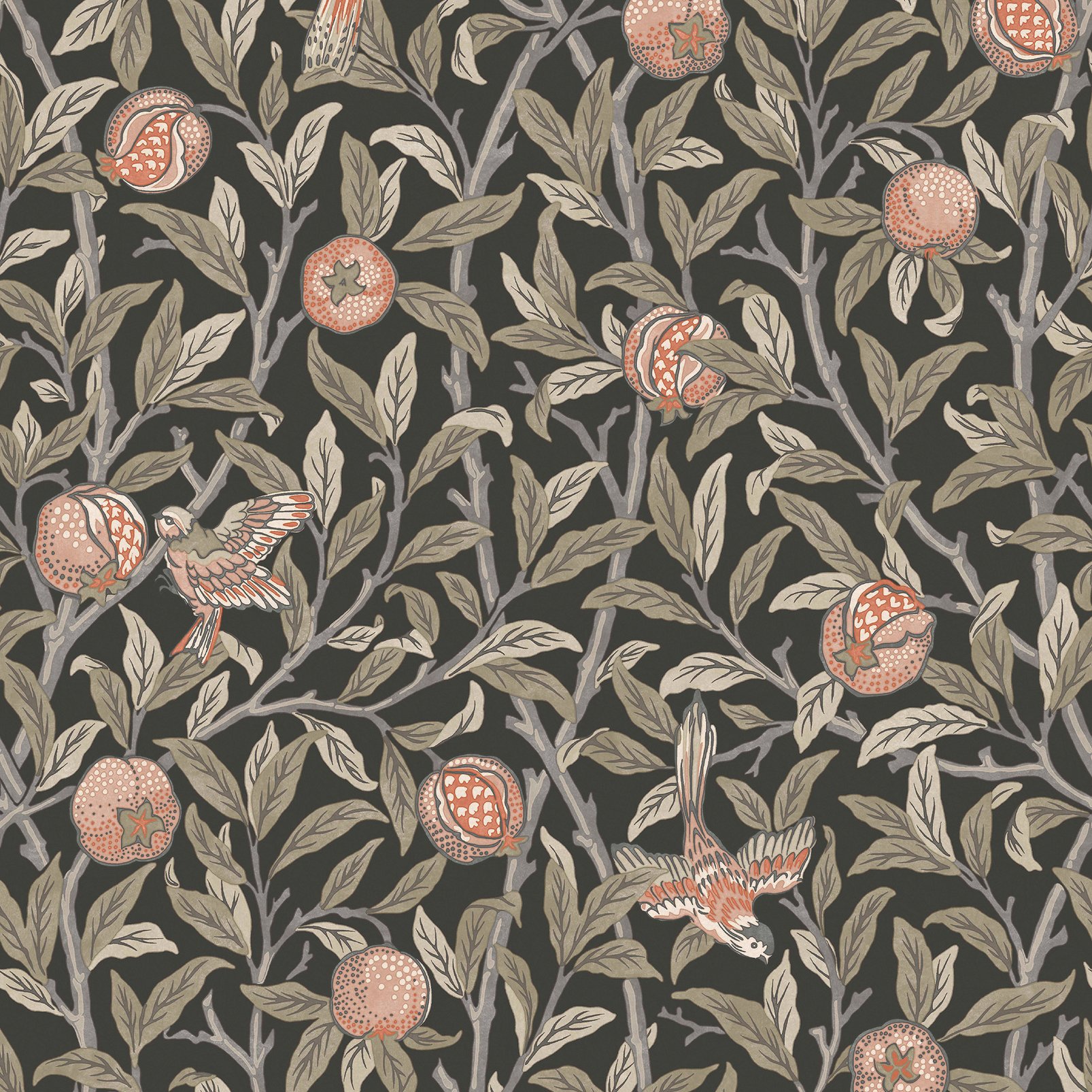 Bird & Pomegranate Charcoal Wallpaper - 124258_TILE_BIRD & POMEGRANATE CHARCOAL_01.jpg