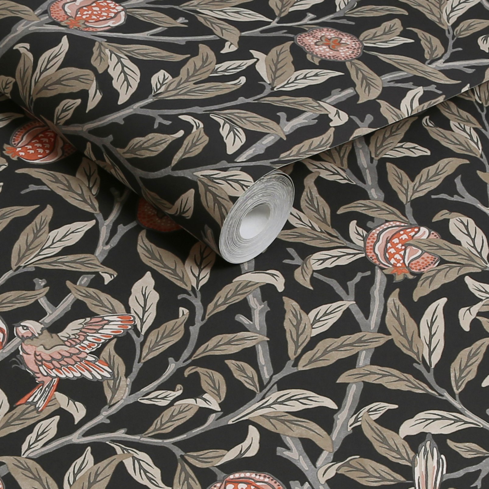 Bird & Pomegranate Charcoal Wallpaper - 124258_ROLLSHOT_BIRD & POMEGRANATE CHARCOAL 2.jpg